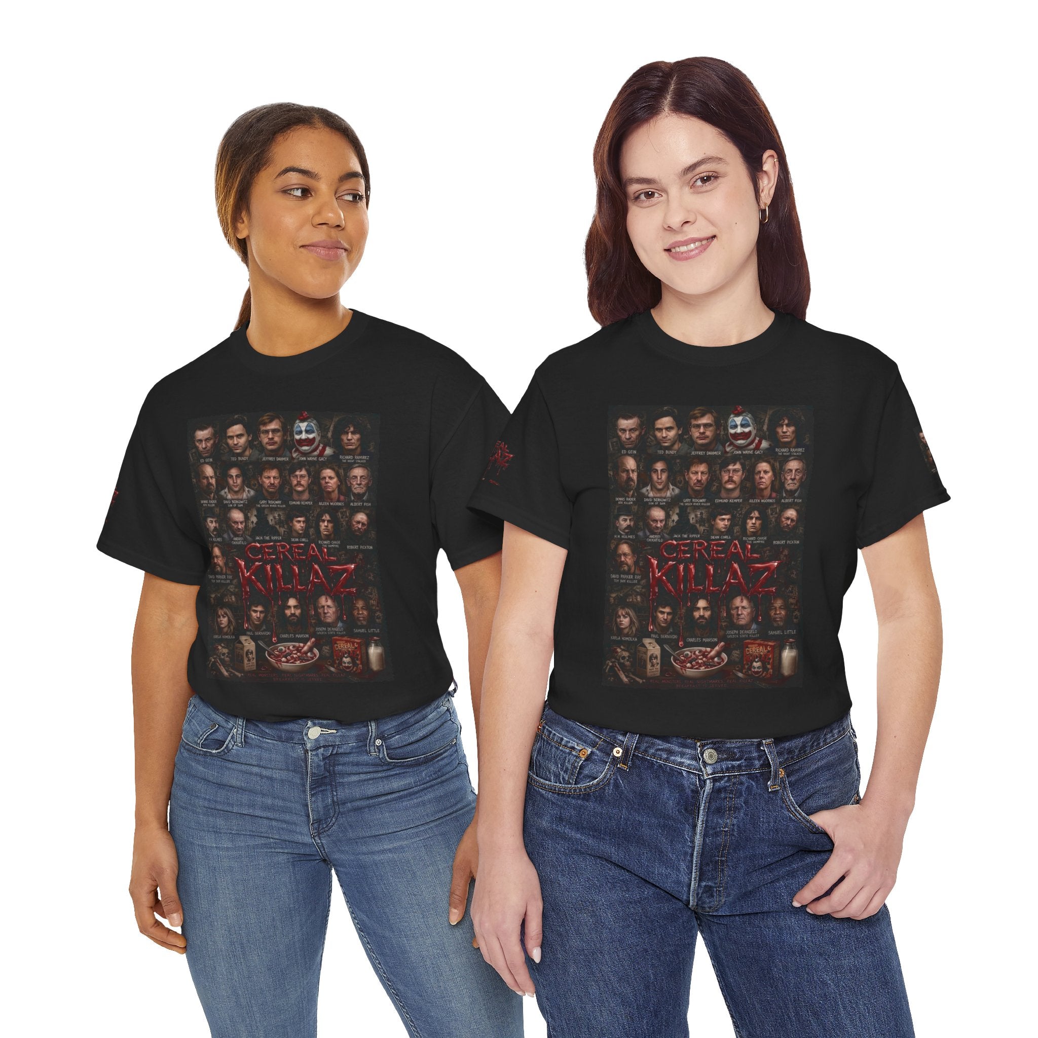 CEREAL KILLAZ™ True Crime Horror Graphic T-Shirt | Gothic Streetwear | NeuroDemonic