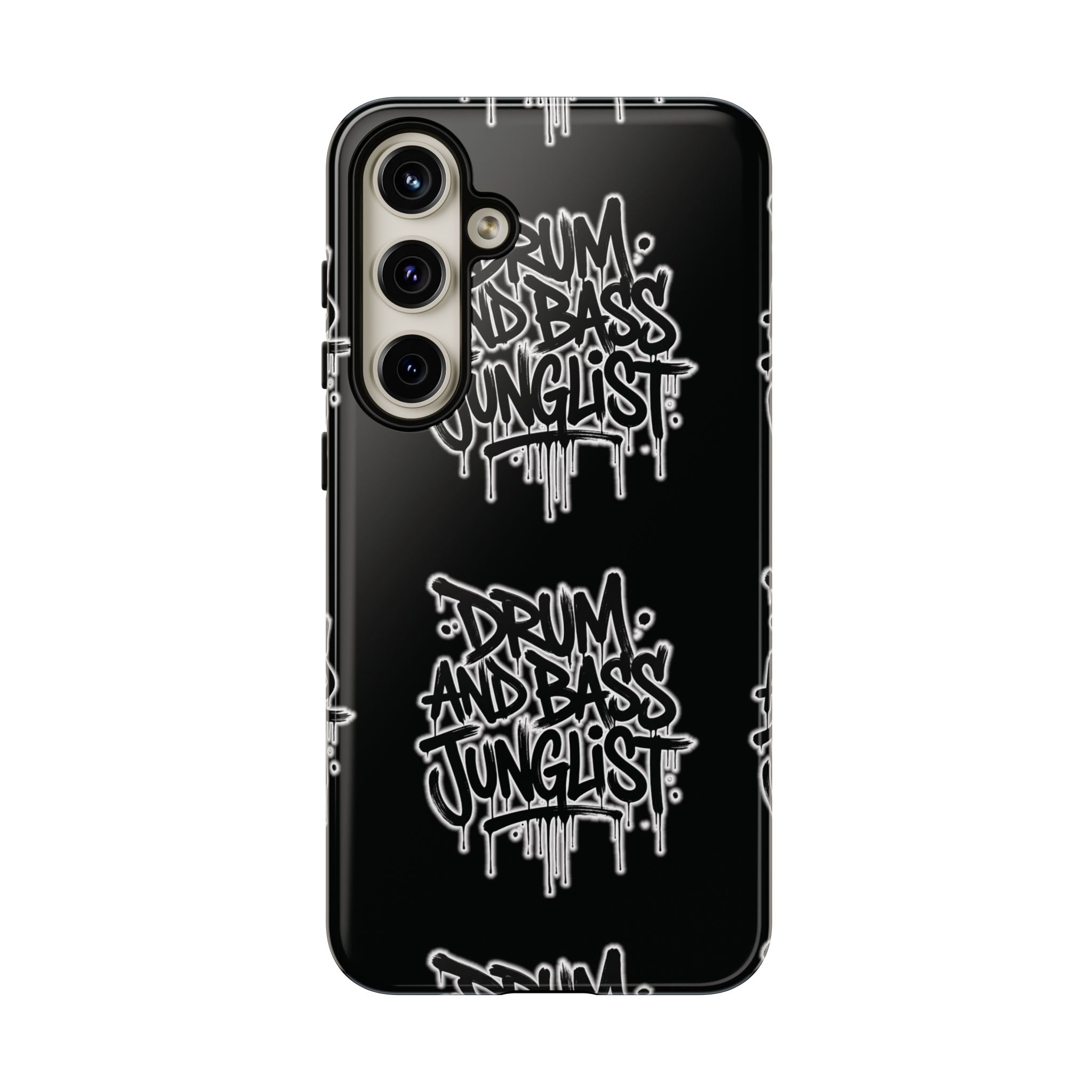 Drum and Bass Junglist Black Graffiti Tough Phone Case | iPhone & Samsung Protective Case