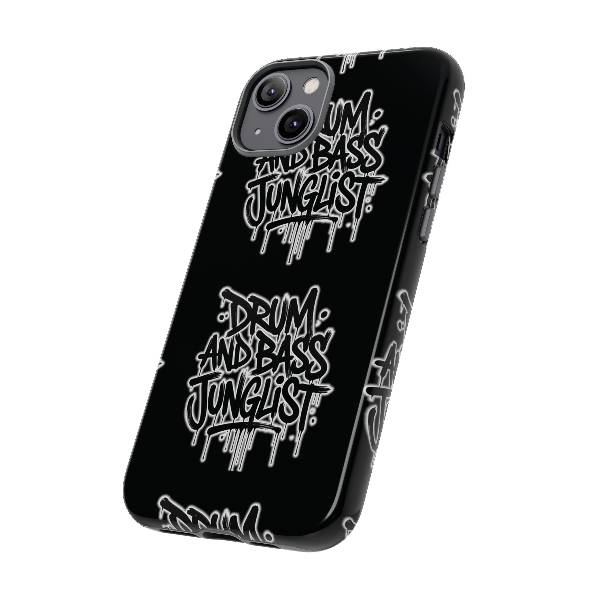 Drum and Bass Junglist Black Graffiti Tough Phone Case | iPhone & Samsung Protective Case