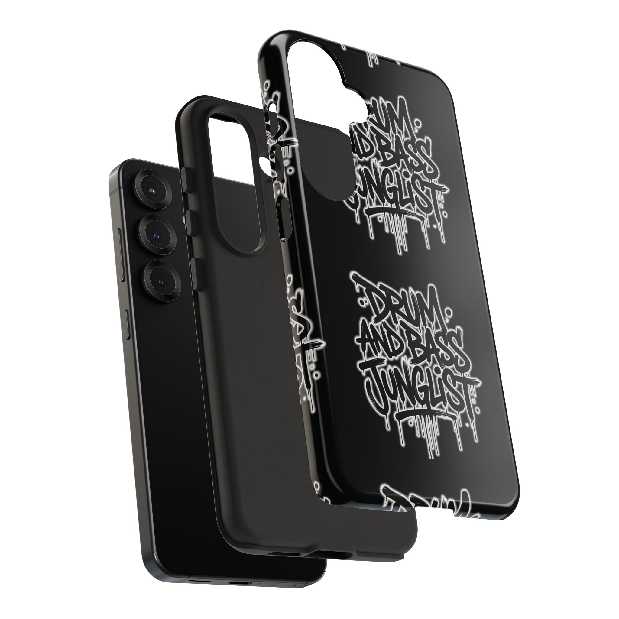 Drum and Bass Junglist Black Graffiti Tough Phone Case | iPhone & Samsung Protective Case