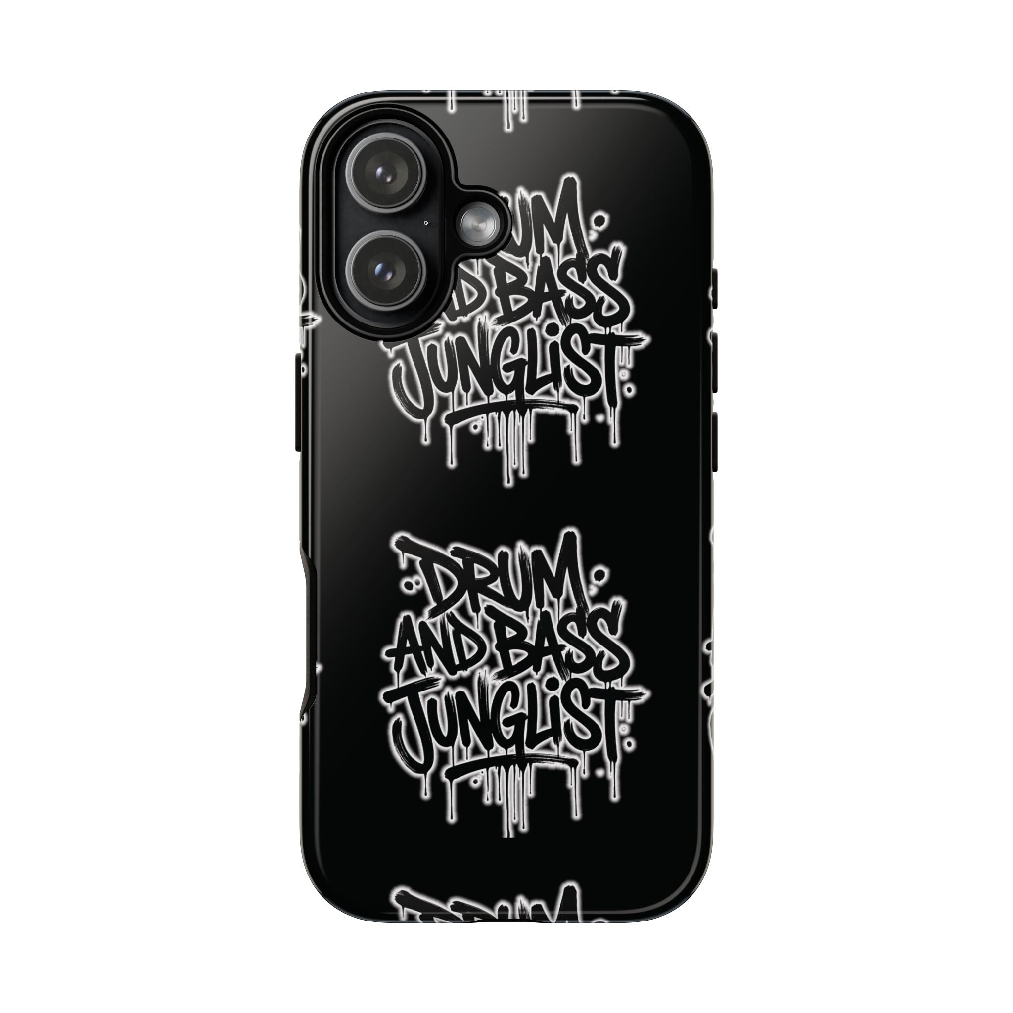 Drum and Bass Junglist Black Graffiti Tough Phone Case | iPhone & Samsung Protective Case