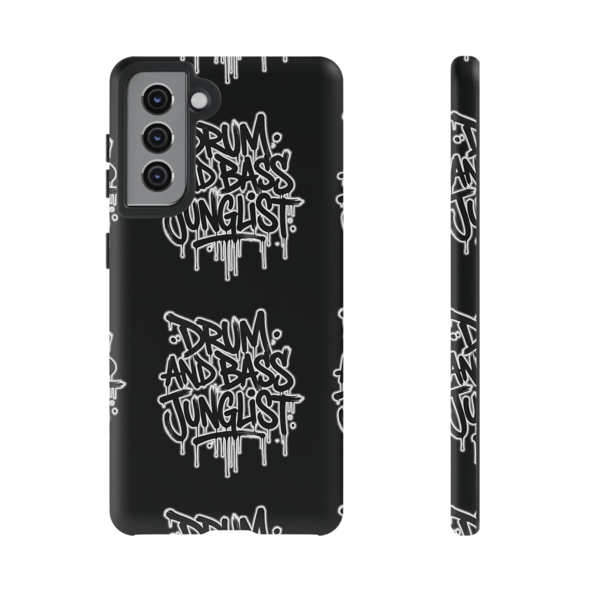 Drum and Bass Junglist Black Graffiti Tough Phone Case | iPhone & Samsung Protective Case