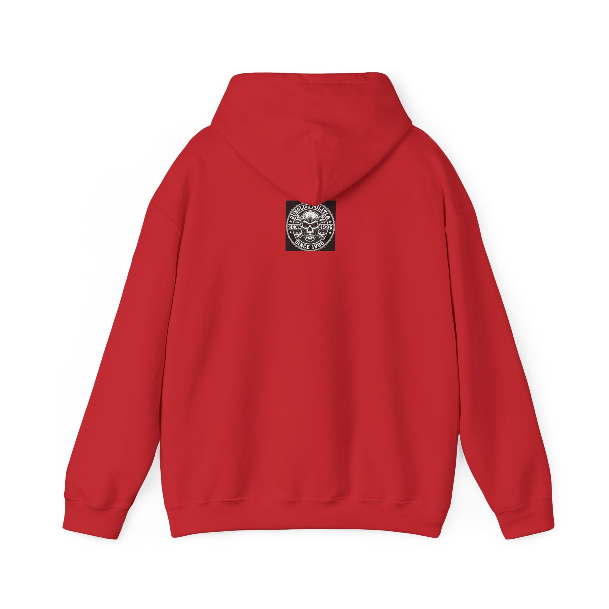 3rd and 4th Gen. Blood Red Skull Logo-Unisex Heavy Blend™ Hooded Sweatshirt- Junglist Militia Since 1996