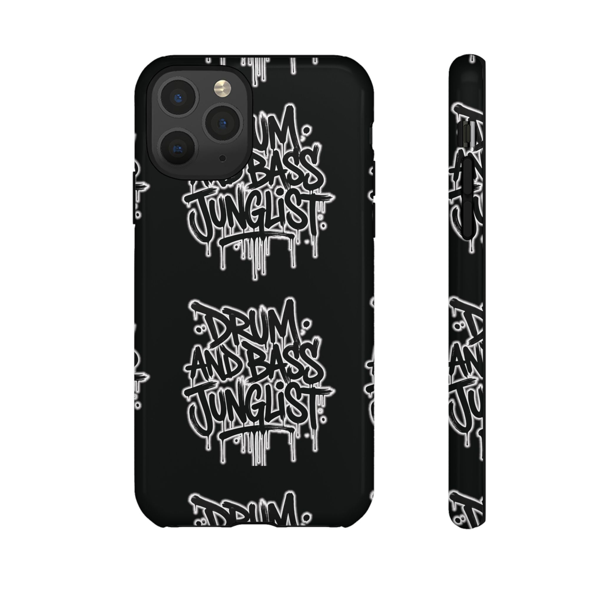 Drum and Bass Junglist Black Graffiti Tough Phone Case | iPhone & Samsung Protective Case