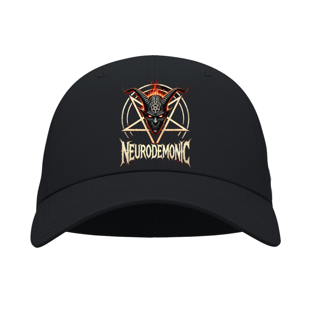 NeuroDemonic Infernal Baphomet Under Armour® Fitted Hat – Premium Heavy Metal Streetwear Edition
