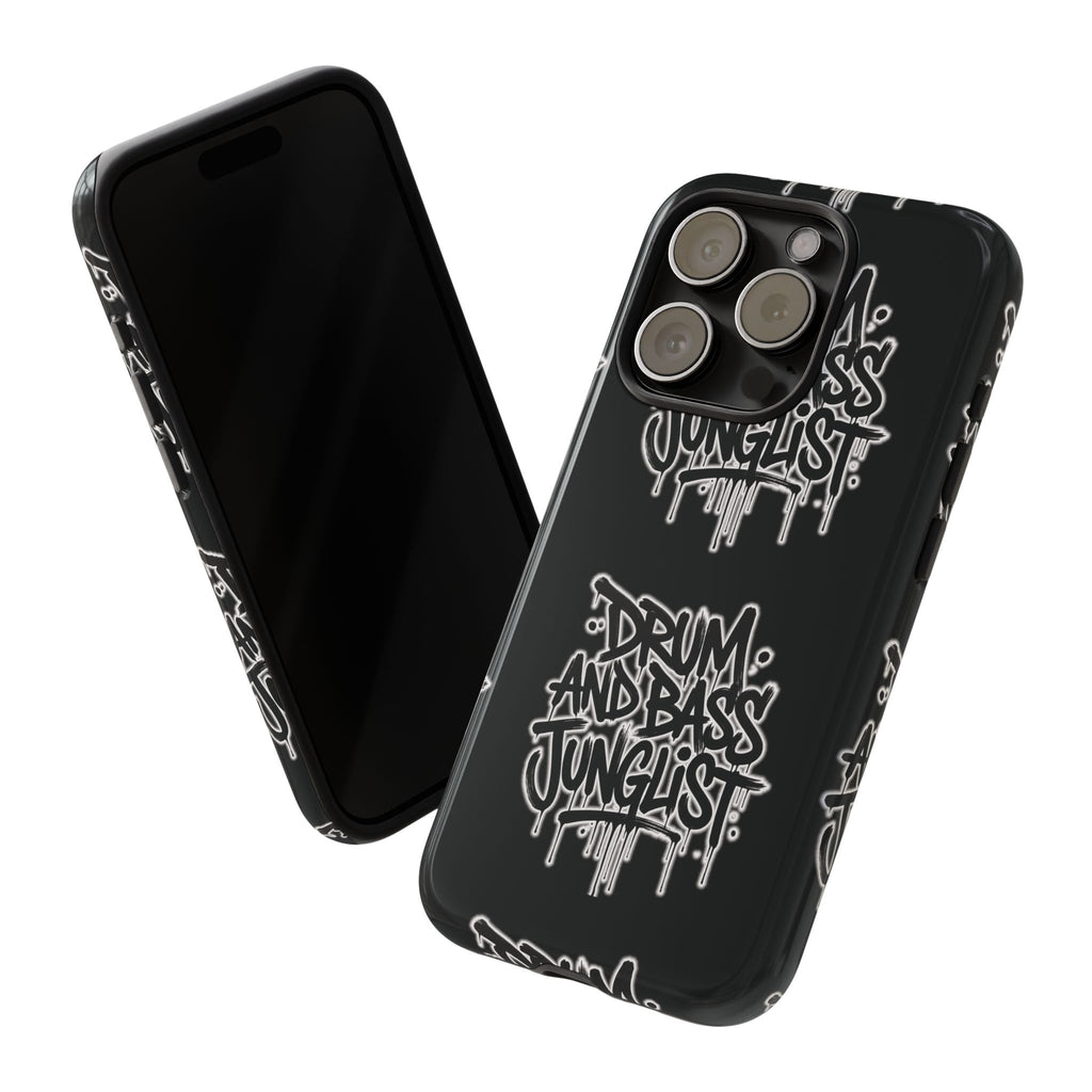 Drum and Bass Junglist Black Graffiti Tough Phone Case | iPhone & Samsung Protective Case