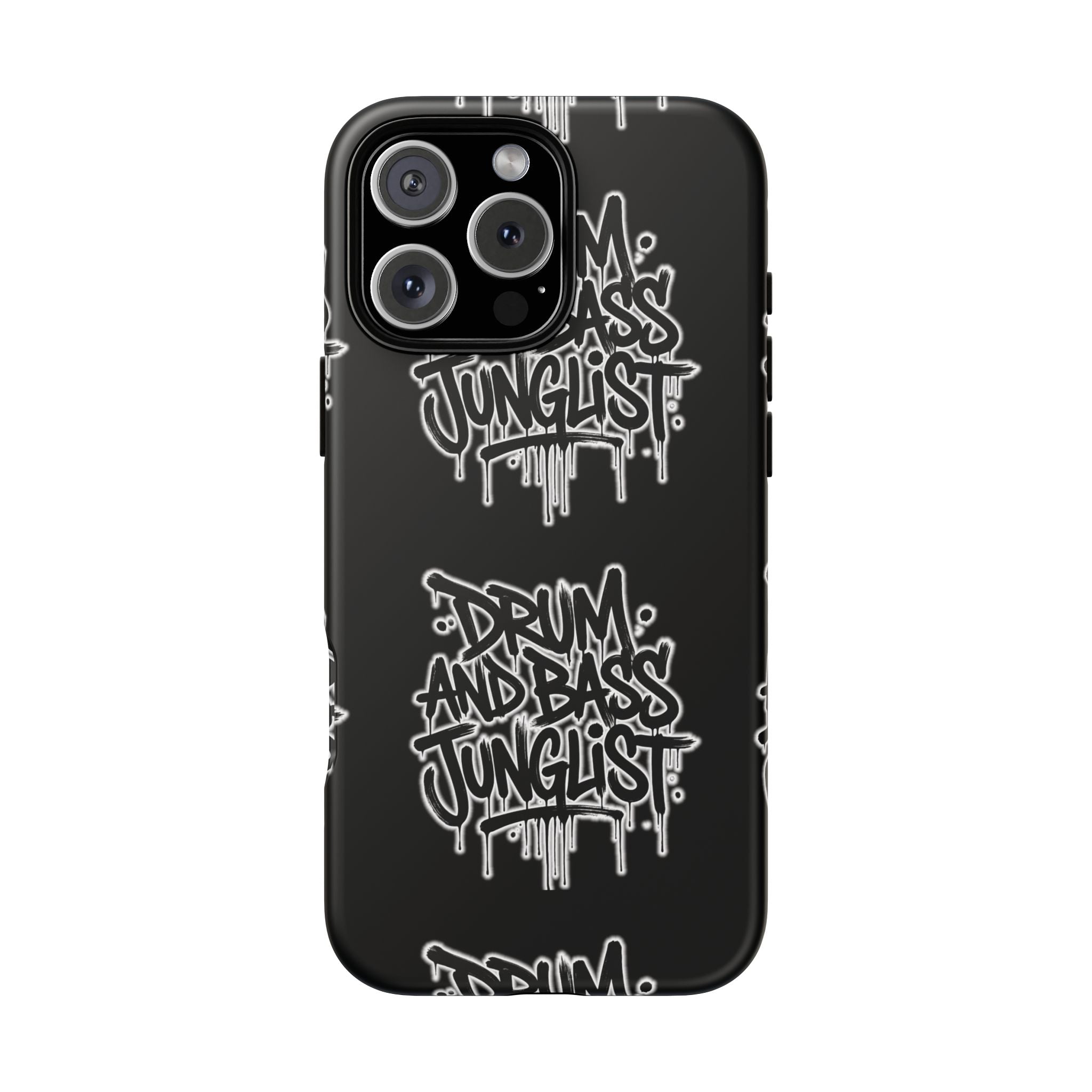 Drum and Bass Junglist Black Graffiti Tough Phone Case | iPhone & Samsung Protective Case