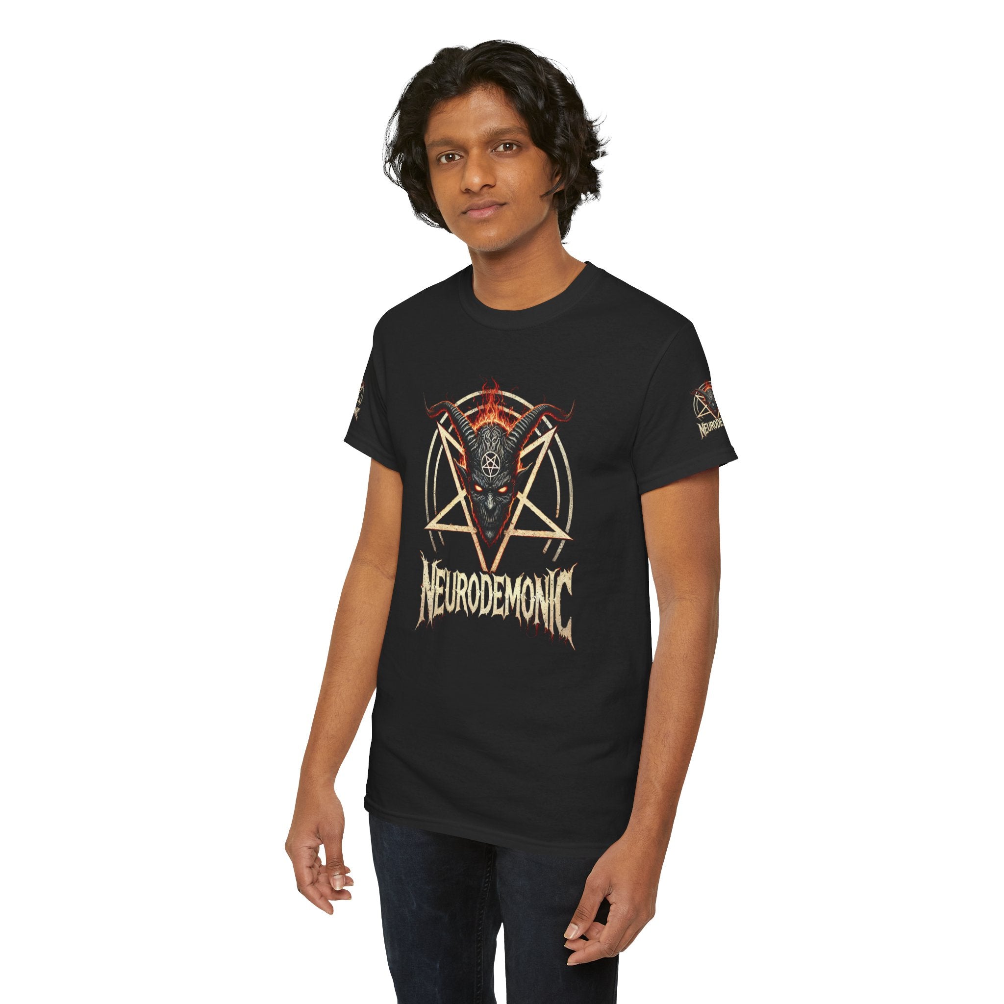 NeuroDemonic Baphomet Pentagram T-Shirt – Heavy Metal Streetwear Edition