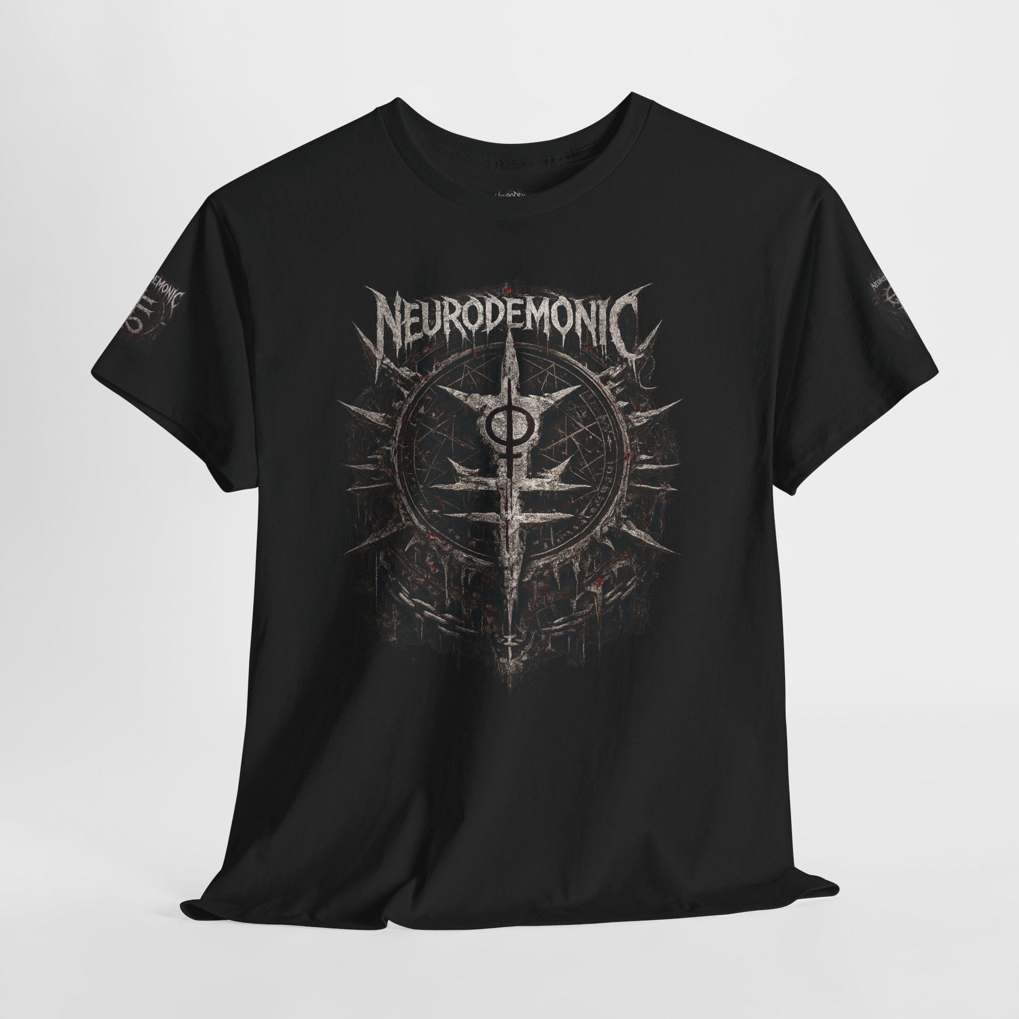 NeuroDemonic Cult Sigil T-Shirt – Forged From Sound, Built From Shadows | Premium Gildan Front & Back Graphic Tee