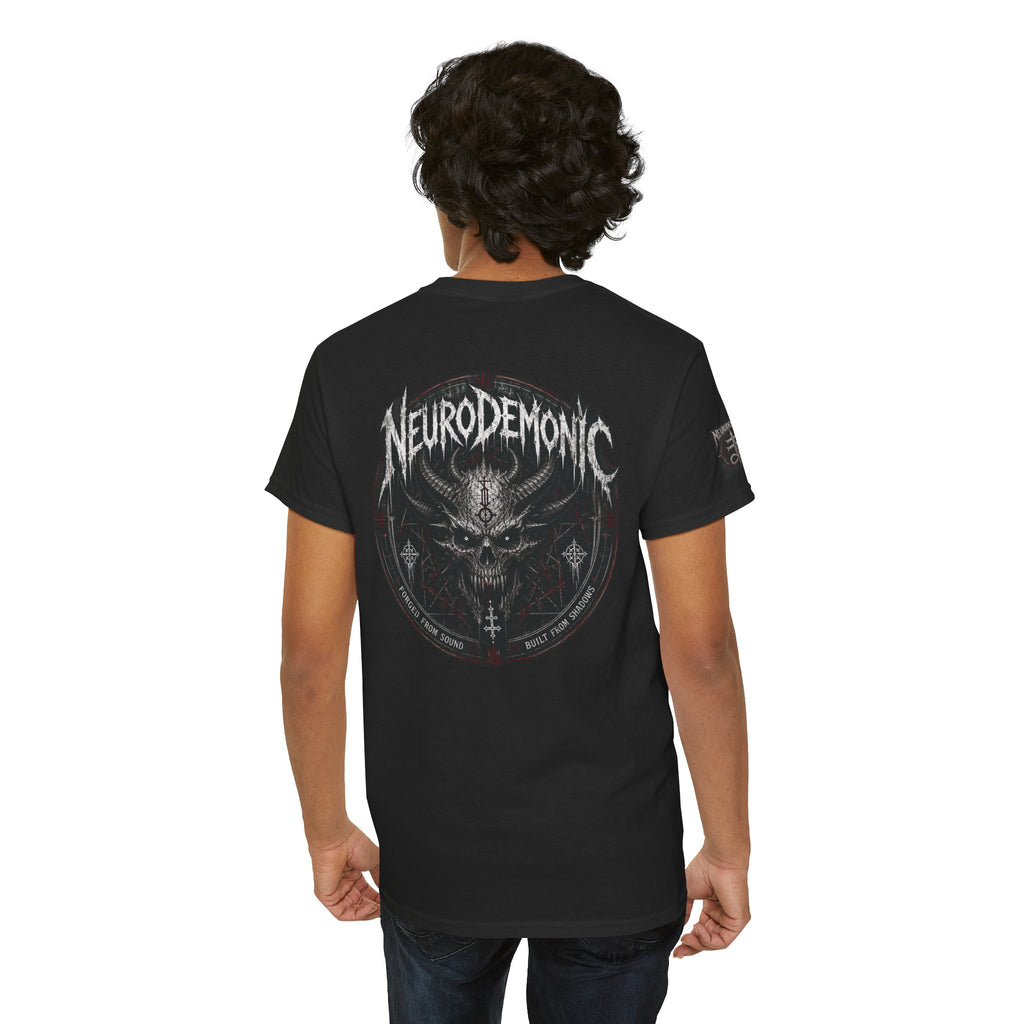 NeuroDemonic Cult Sigil T-Shirt – Forged From Sound, Built From Shadows | Premium Gildan Front & Back Graphic Tee