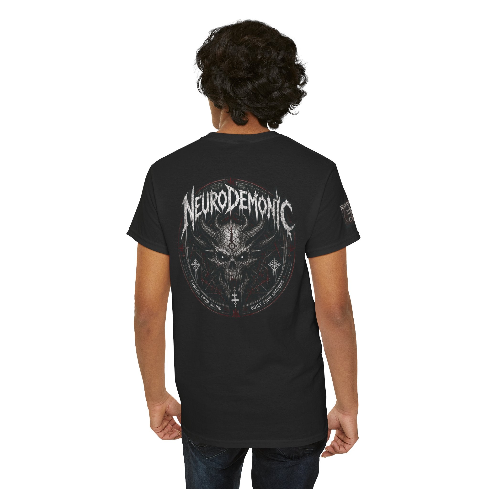 NeuroDemonic Cult Sigil T-Shirt – Forged From Sound, Built From Shadows | Premium Gildan Front & Back Graphic Tee