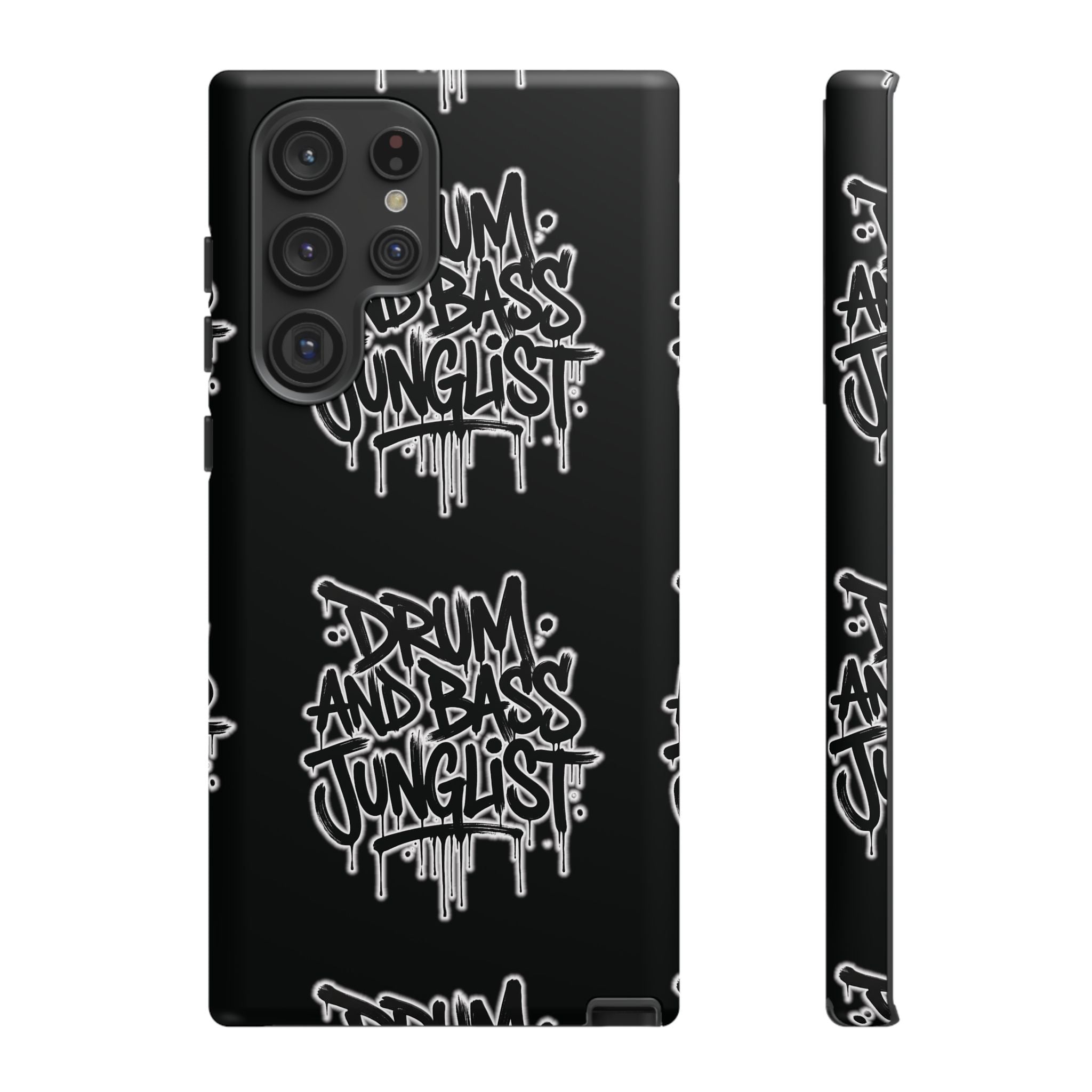 Drum and Bass Junglist Black Graffiti Tough Phone Case | iPhone & Samsung Protective Case