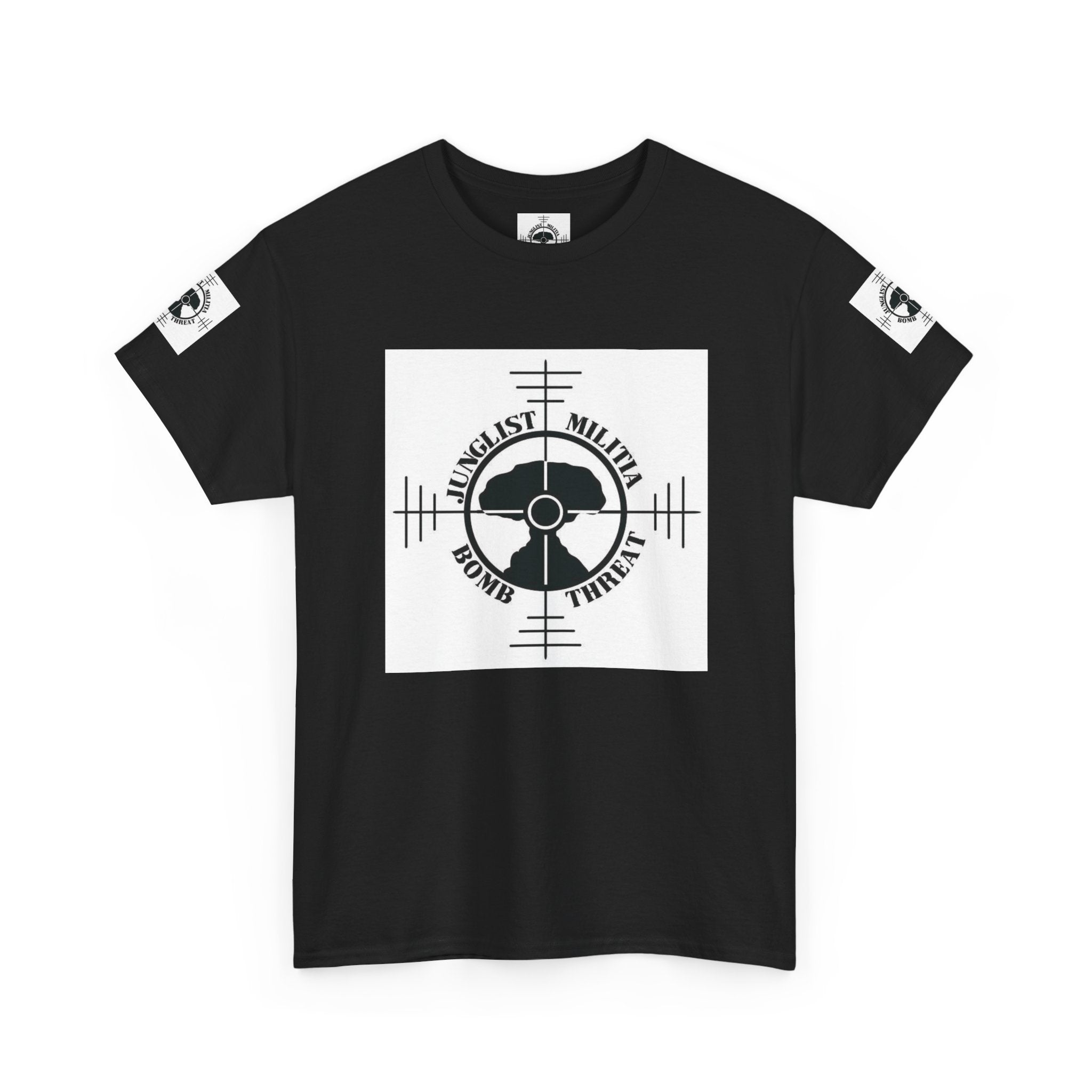 1st Gen Junglist Militia Bomb Threat Logo Unisex Heavy Cotton Tee