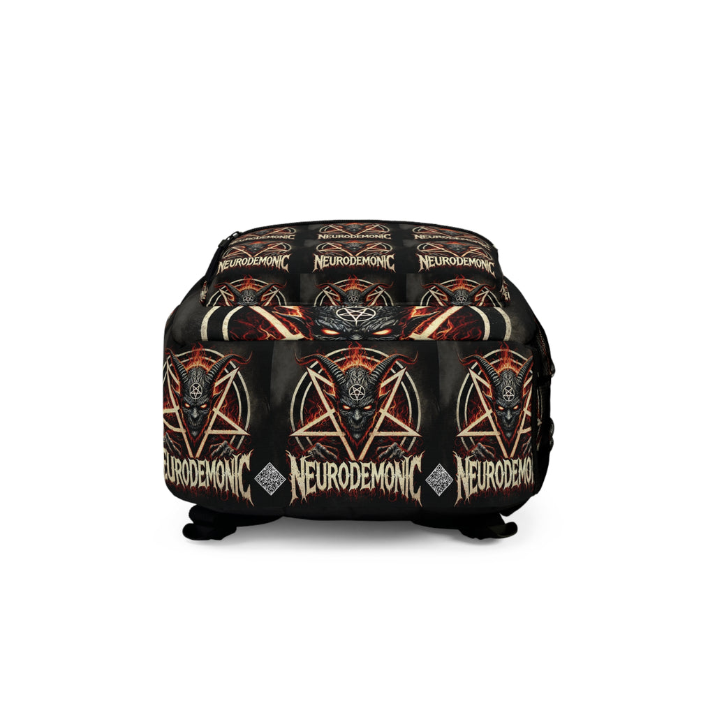 NeuroDemonic Goat Pentagram Backpack – Premium Heavy Metal Streetwear Edition