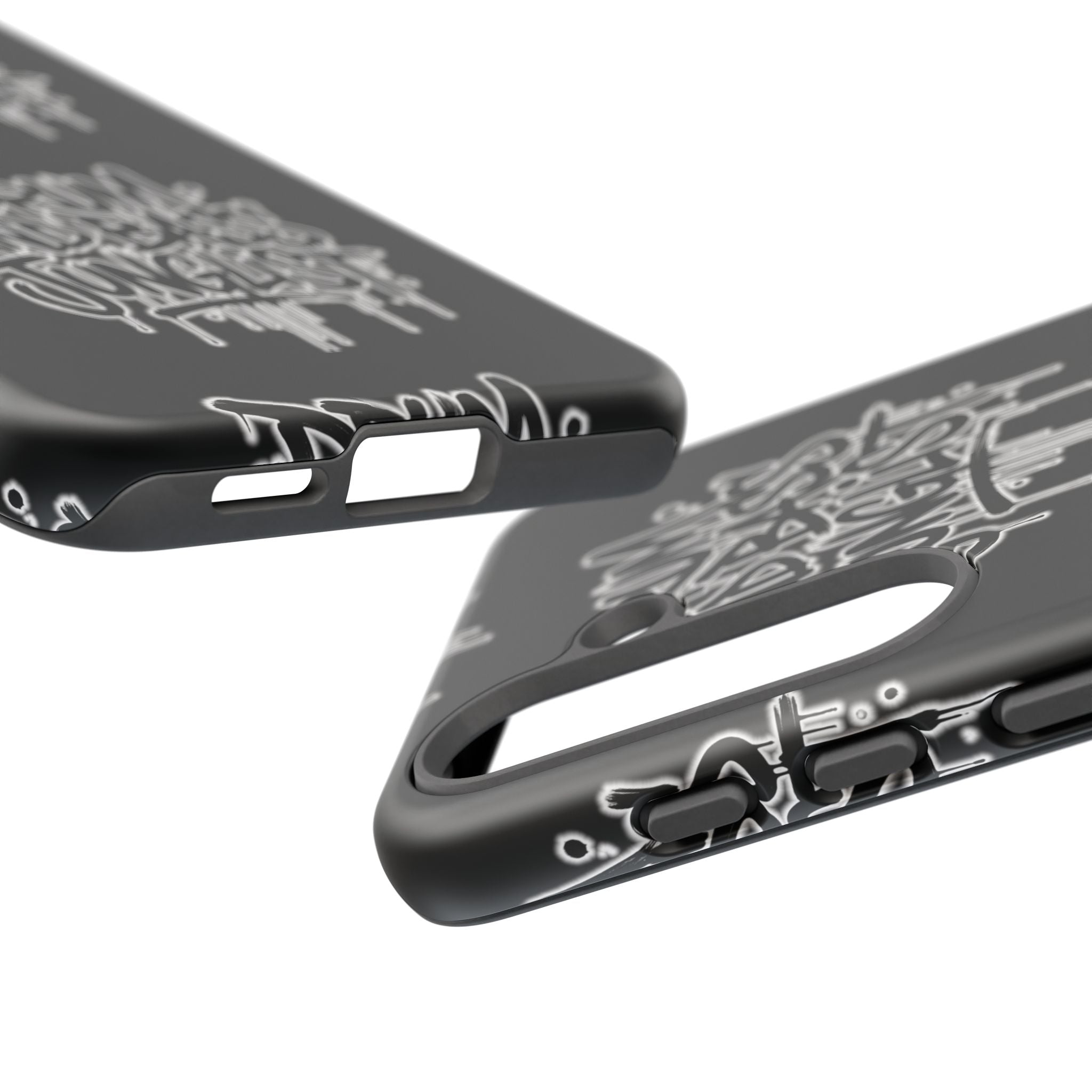 Drum and Bass Junglist Black Graffiti Tough Phone Case | iPhone & Samsung Protective Case