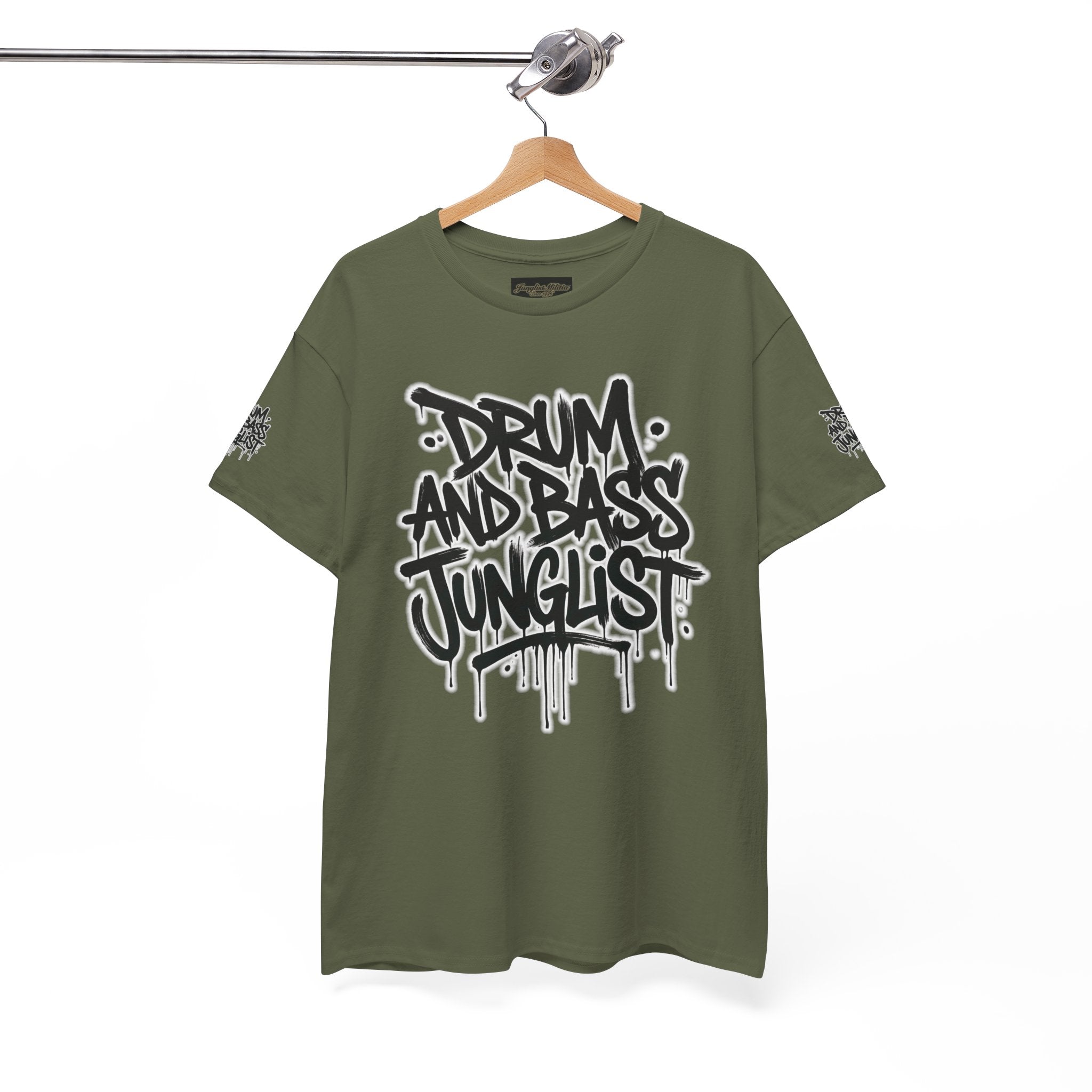 Junglist Militia™ Since 1996 | Drum & Bass Junglist Graffiti Gildan Premium Cotton T-Shirt | NeuroDemonic Records Official Streetwear | 10 Colors