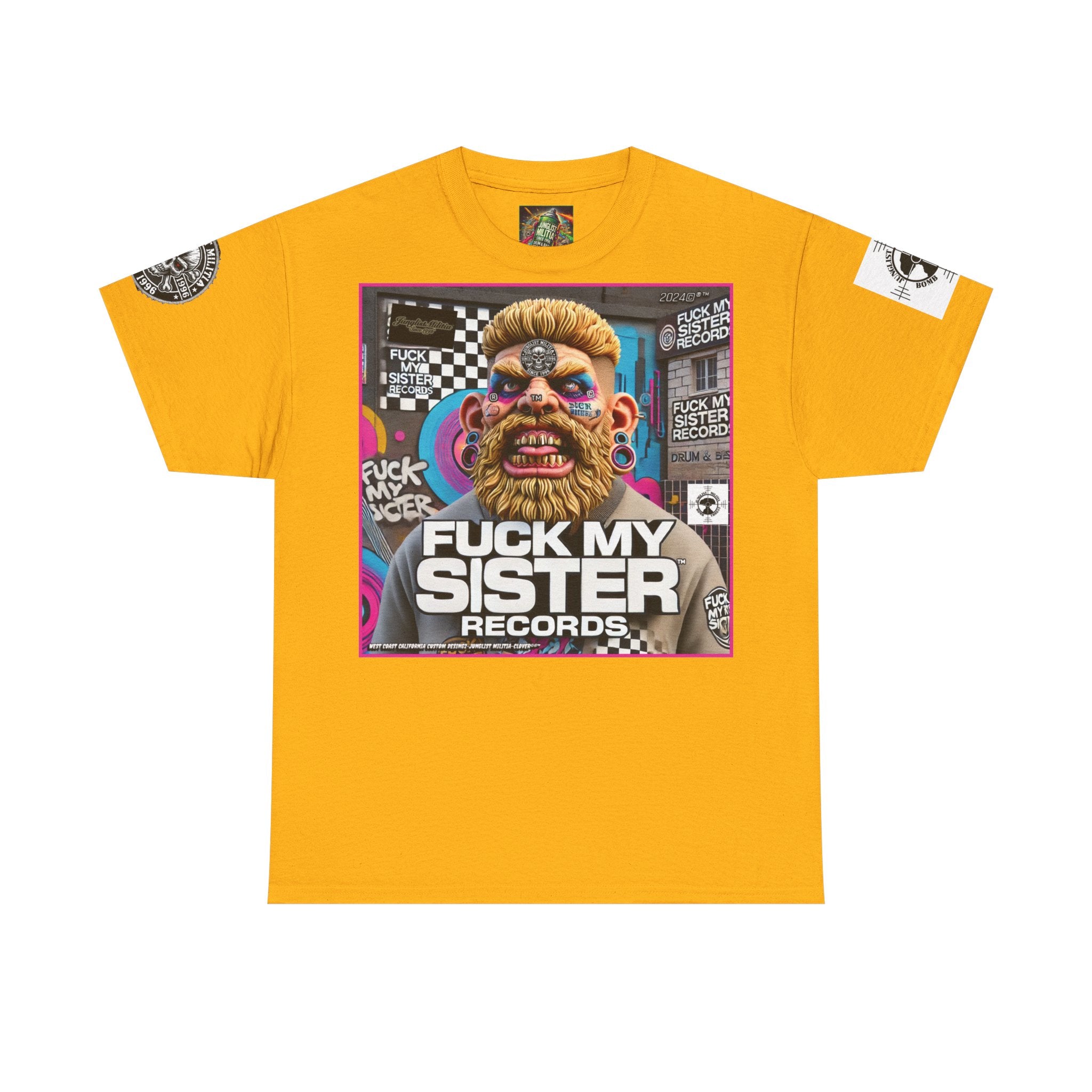 Fuck my Sister Records - Unisex Heavy Cotton Tee - Junglist Militia Since 1996