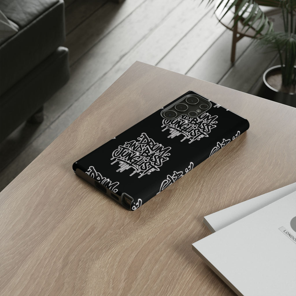 Drum and Bass Junglist Black Graffiti Tough Phone Case | iPhone & Samsung Protective Case