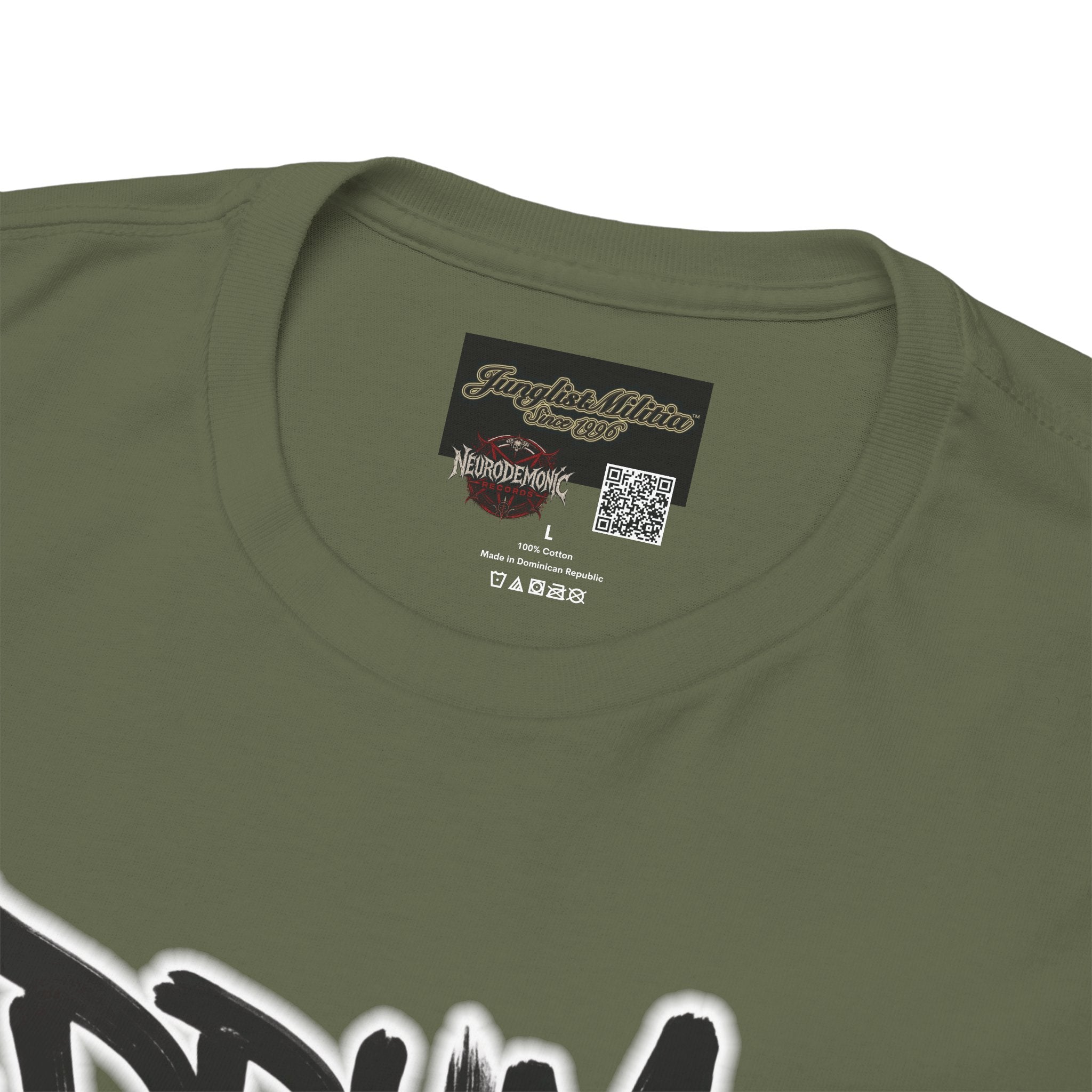 Junglist Militia™ Since 1996 | Drum & Bass Junglist Graffiti Gildan Premium Cotton T-Shirt | NeuroDemonic Records Official Streetwear | 10 Colors