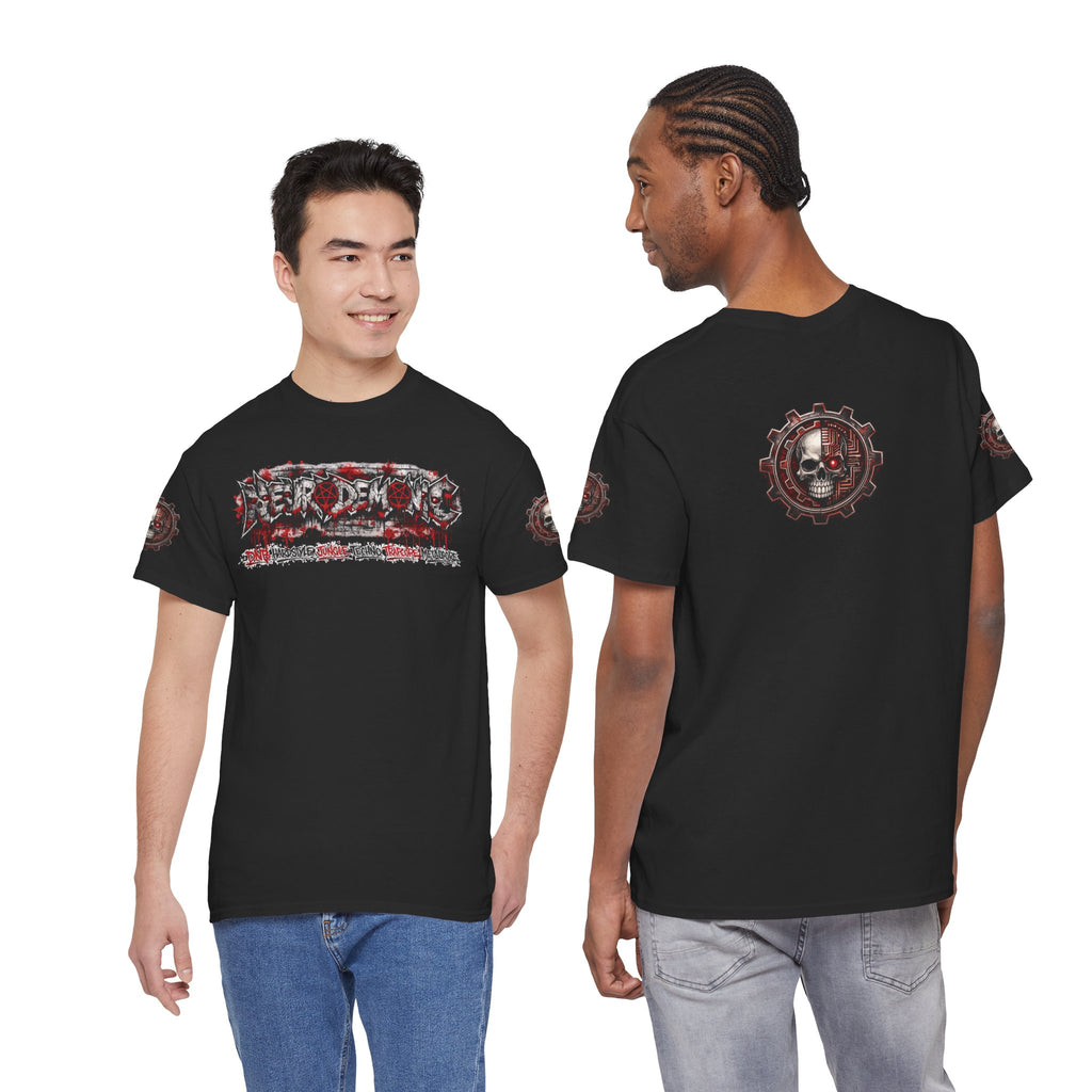 NEURODEMONIC™ Graffiti Skull Pentagram T Shirt | DNB Hardstyle Jungle Techno Trapcore Metalcore Streetwear |Skull Tee — Gildan Graphic Shirt