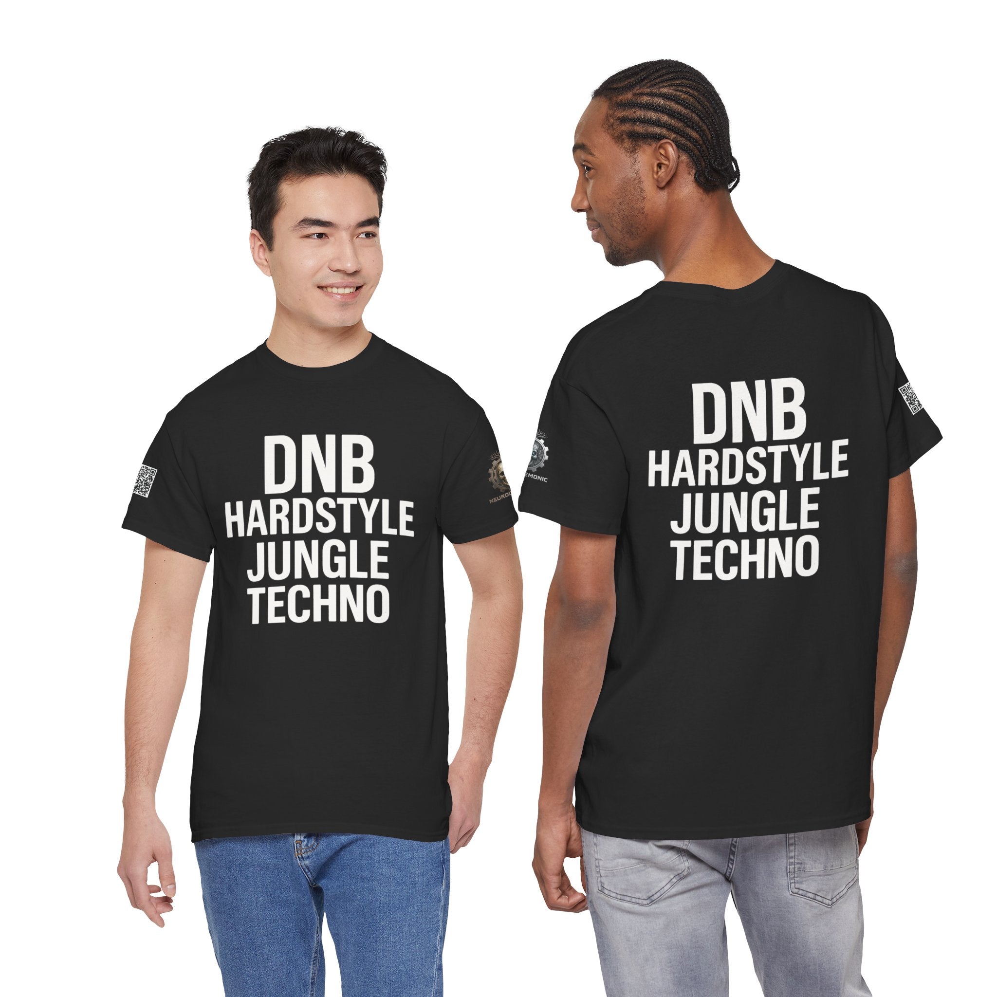 NeuroDemonic Electronic Music Genres T-Shirt — DNB Hardstyle Jungle Techno Graphic Tee