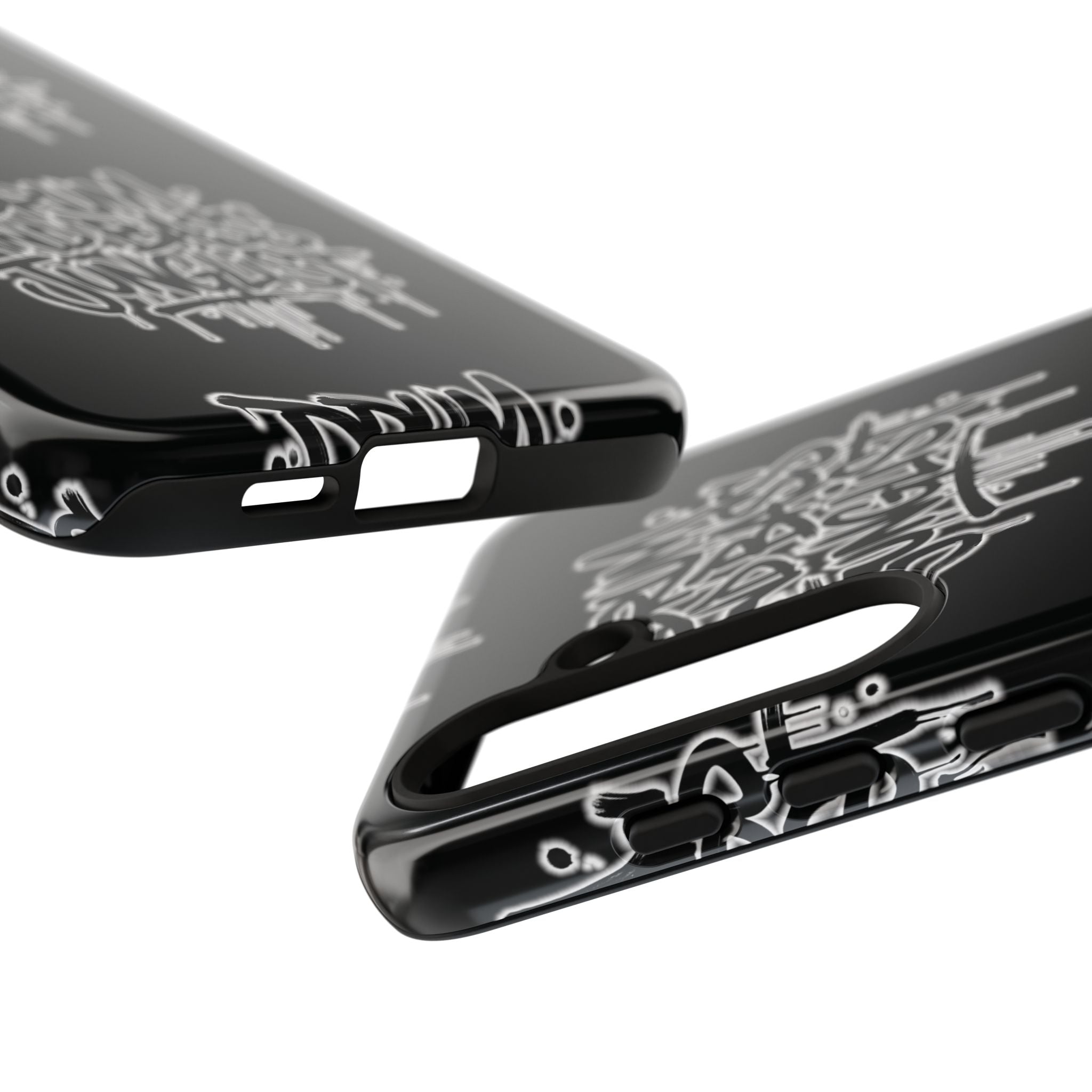 Drum and Bass Junglist Black Graffiti Tough Phone Case | iPhone & Samsung Protective Case