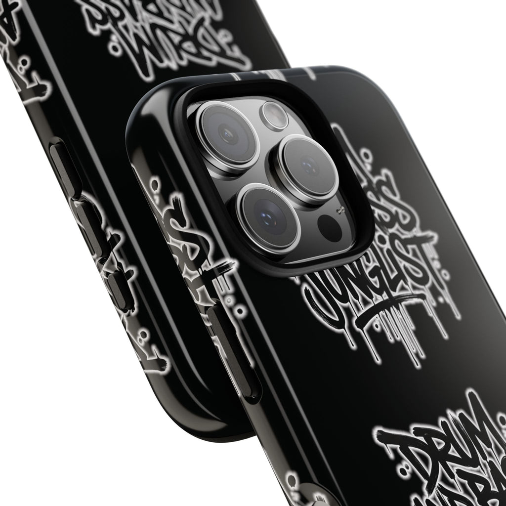 Drum and Bass Junglist Black Graffiti Tough Phone Case | iPhone & Samsung Protective Case