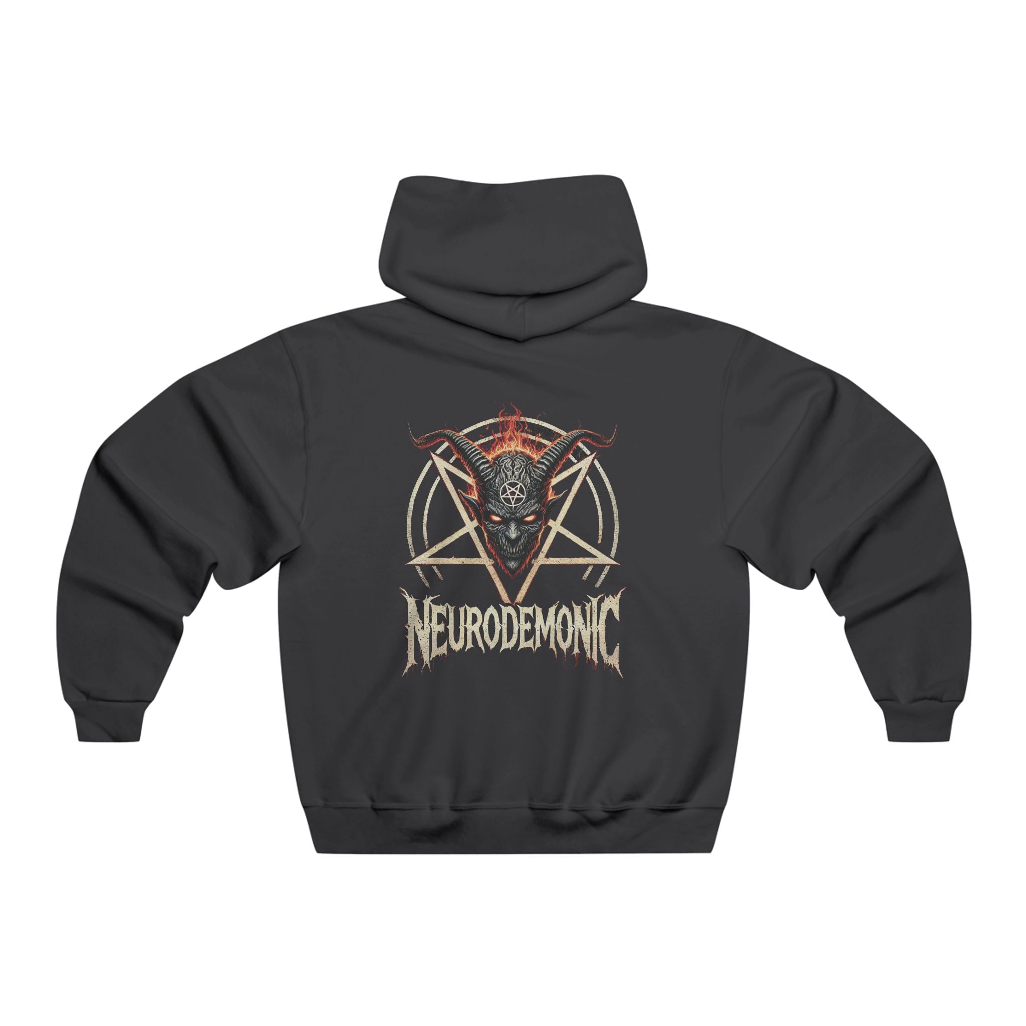 NeuroDemonic Infernal Baphomet Hoodie JERZEES NuBlend®   – Premium Heavy Metal Streetwear Edition