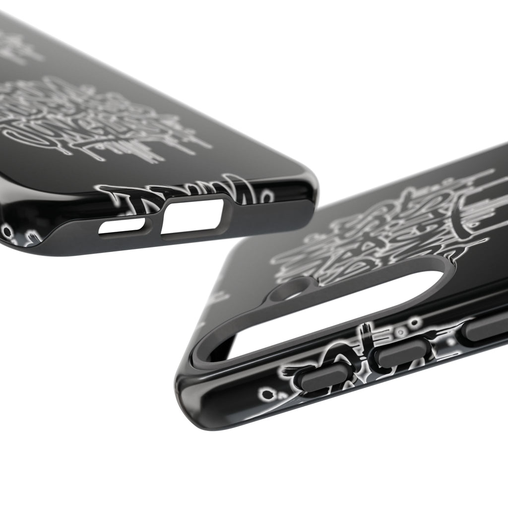 Drum and Bass Junglist Black Graffiti Tough Phone Case | iPhone & Samsung Protective Case