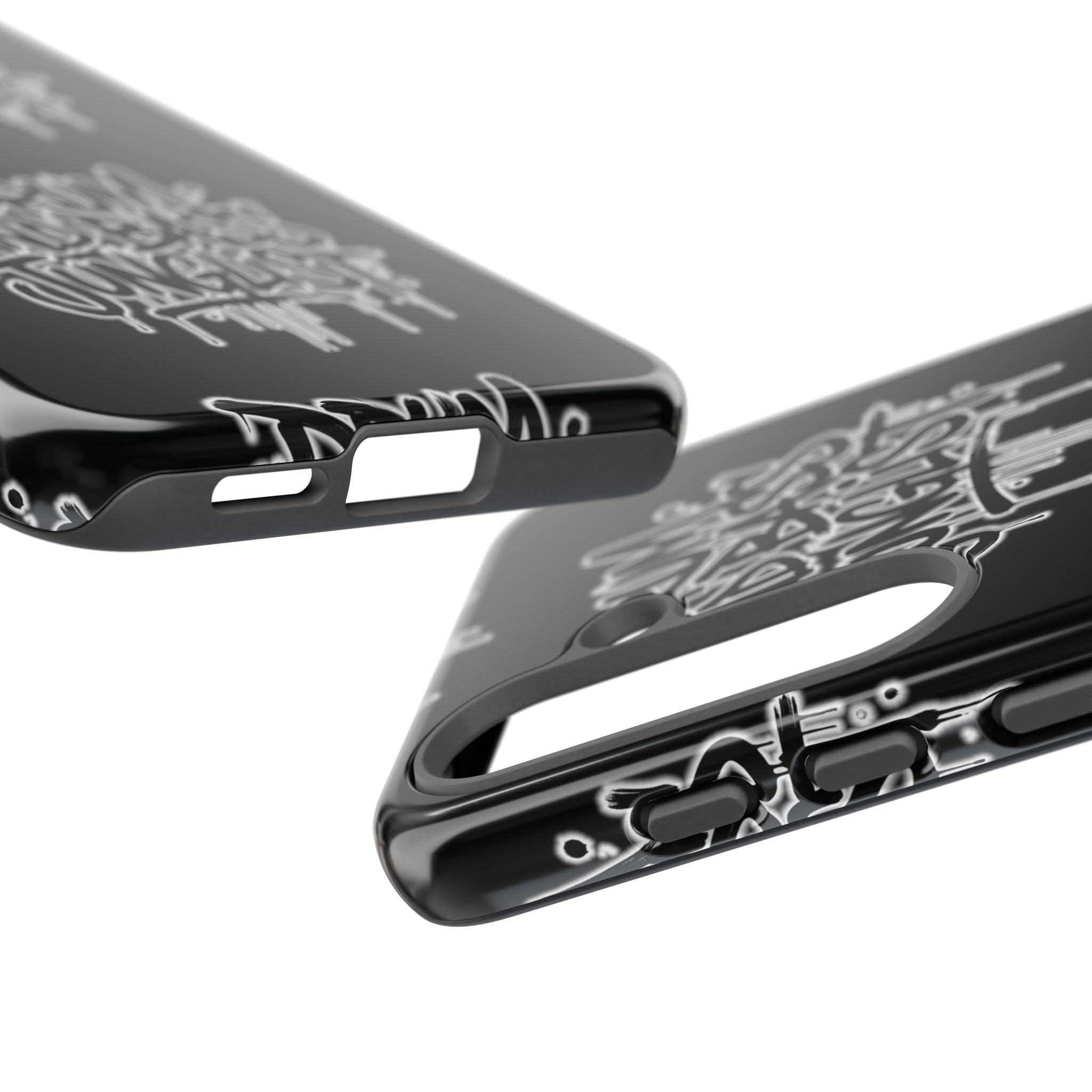 Drum and Bass Junglist Black Graffiti Tough Phone Case | iPhone & Samsung Protective Case