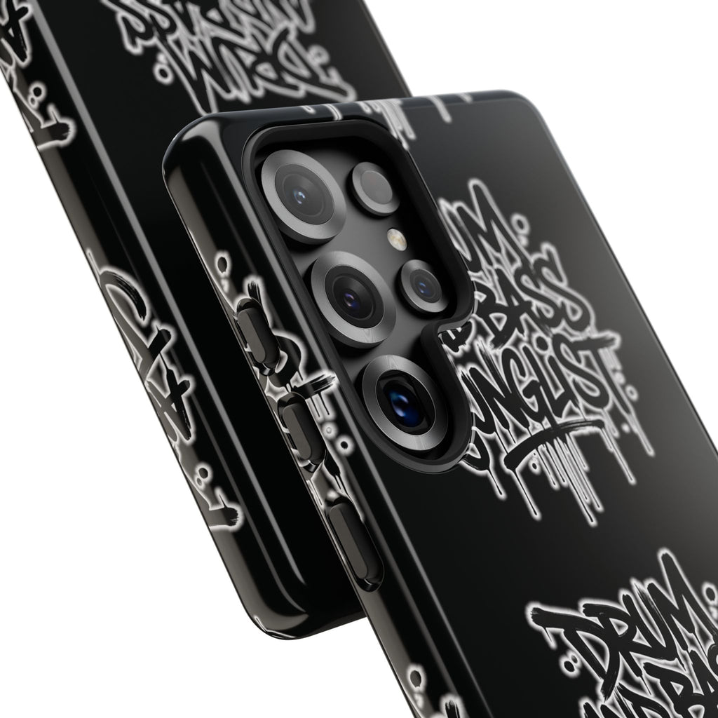 Drum and Bass Junglist Black Graffiti Tough Phone Case | iPhone & Samsung Protective Case