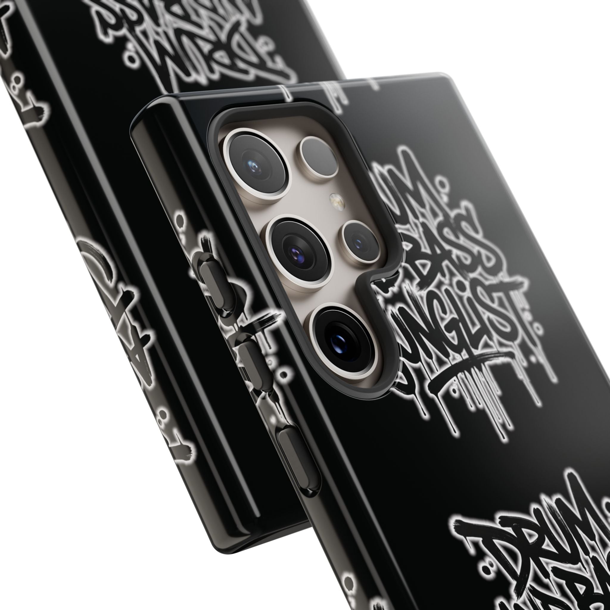 Drum and Bass Junglist Black Graffiti Tough Phone Case | iPhone & Samsung Protective Case