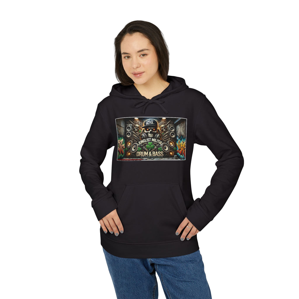 DJ CLOVER DRUM & BASS - CUSTOM adidas® Unisex Fleece Hoodie -  WEST COAST CALIFORNIA CUSTOM DESINGZ-JUNGLIST MILITIA-CLOVER