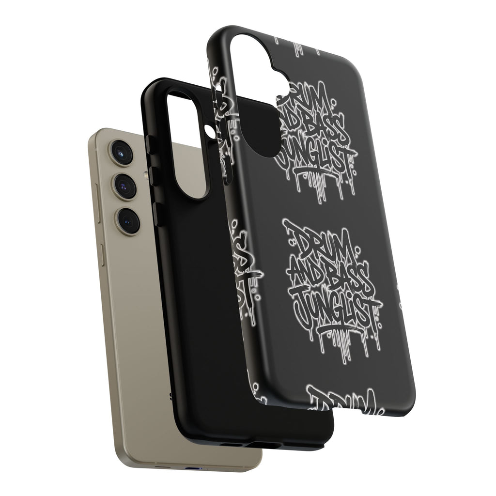 Drum and Bass Junglist Black Graffiti Tough Phone Case | iPhone & Samsung Protective Case