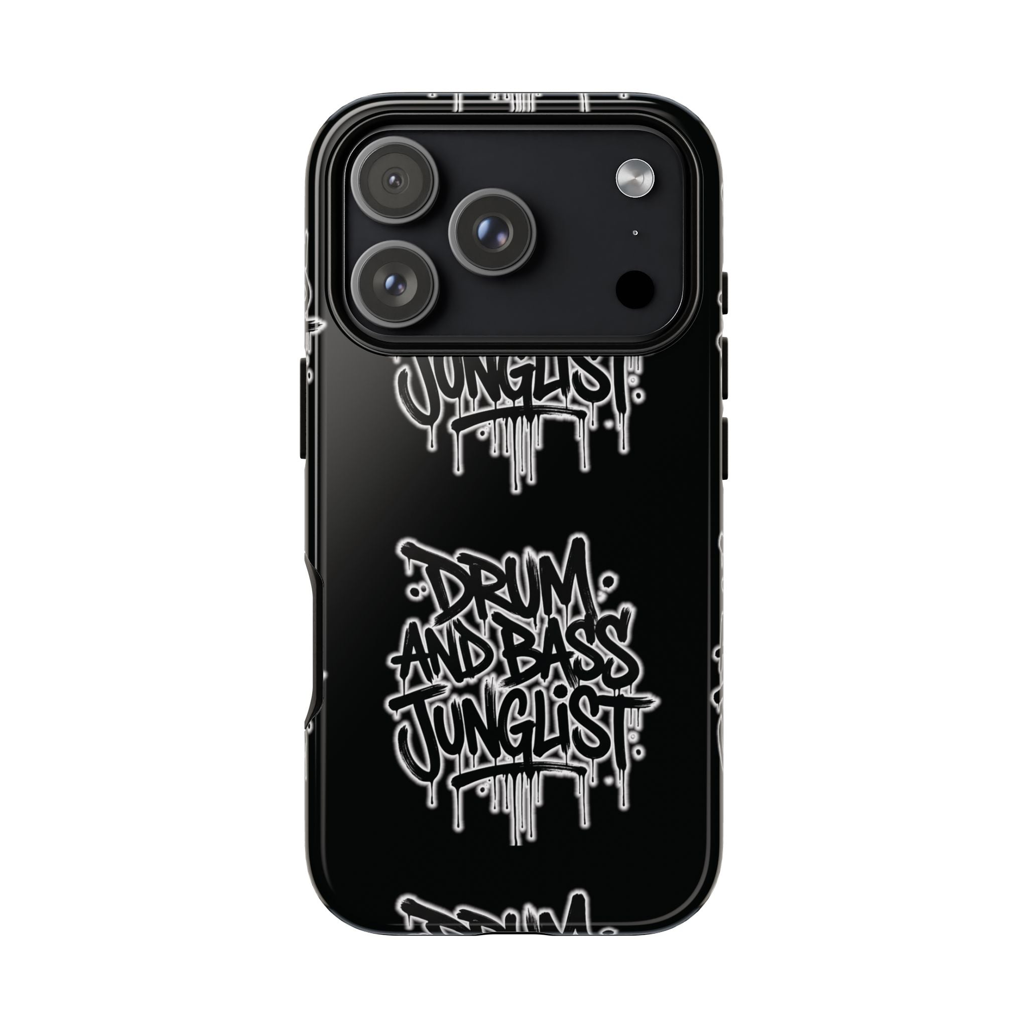 Drum and Bass Junglist Black Graffiti Tough Phone Case | iPhone & Samsung Protective Case