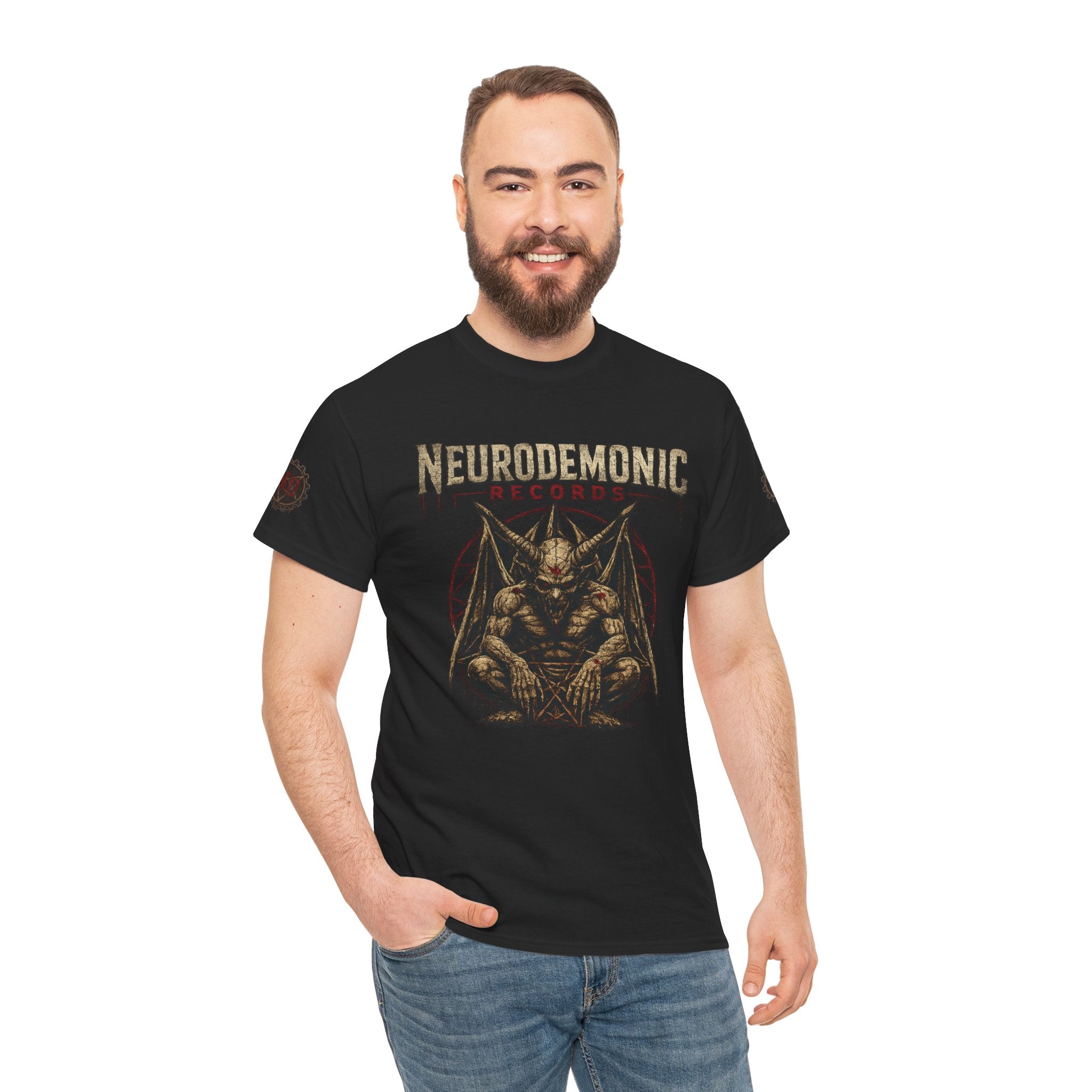 NeuroDemonic Records™ Premium Gildan Cotton T-Shirt – Gargoyle Demon Tour Edition