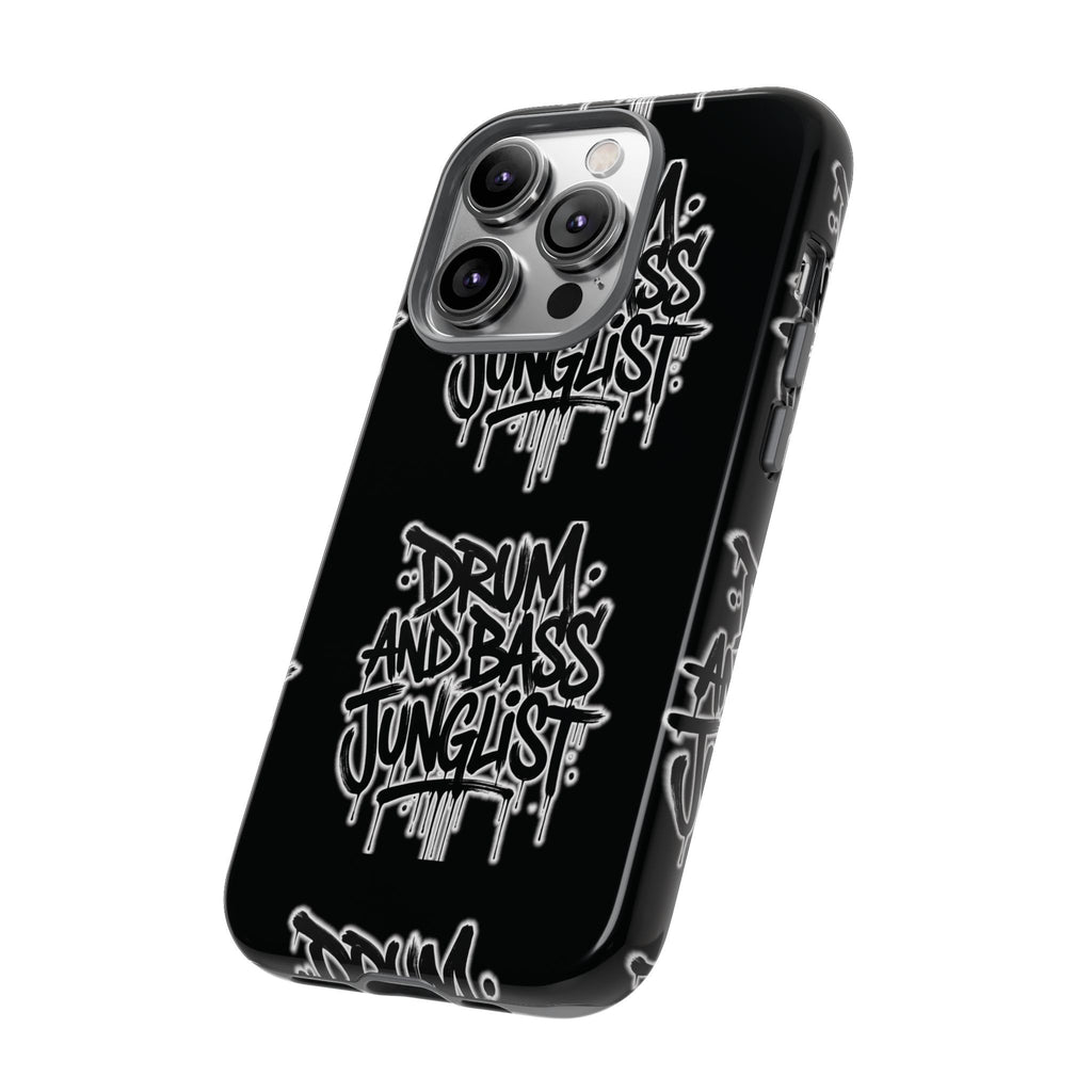 Drum and Bass Junglist Black Graffiti Tough Phone Case | iPhone & Samsung Protective Case