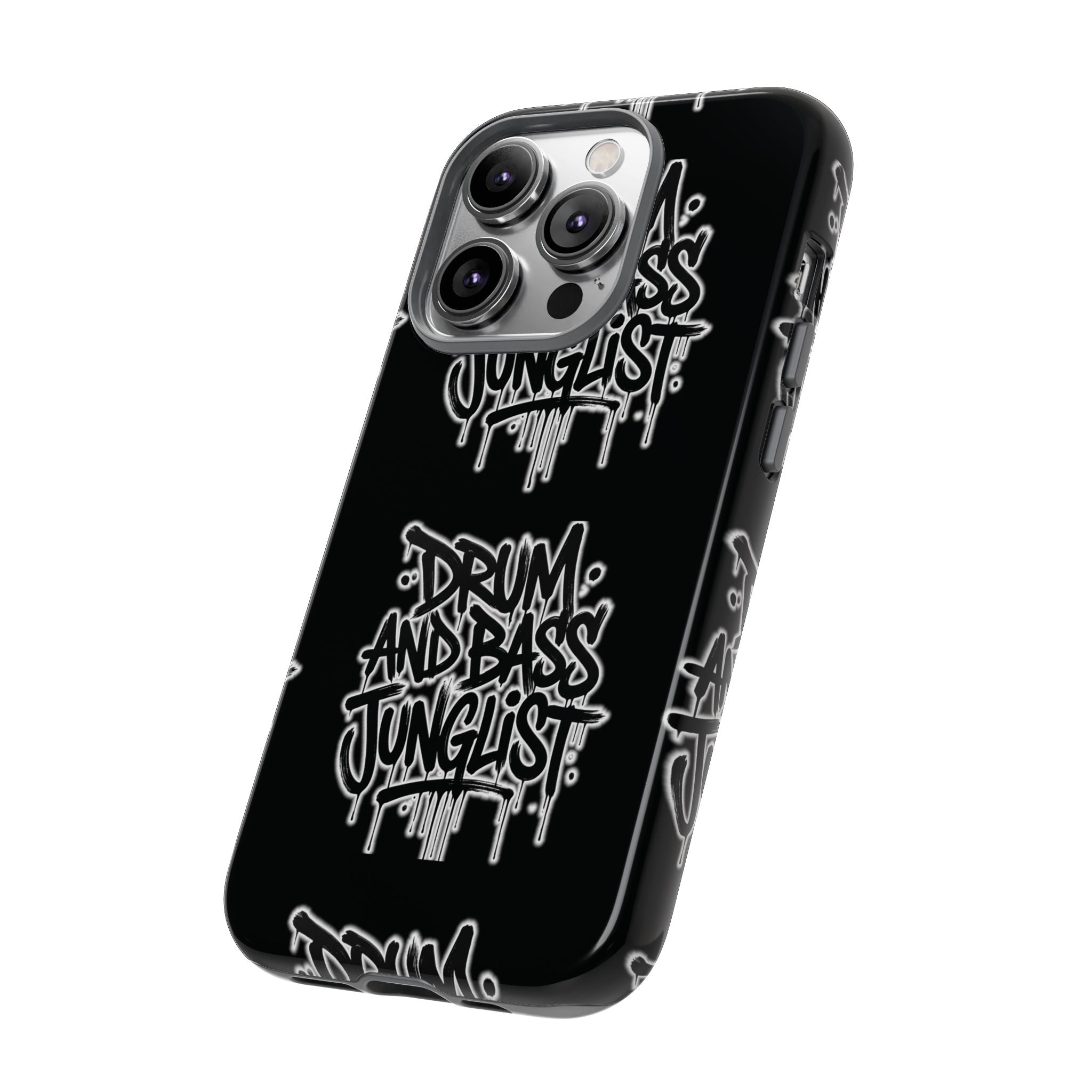Drum and Bass Junglist Black Graffiti Tough Phone Case | iPhone & Samsung Protective Case