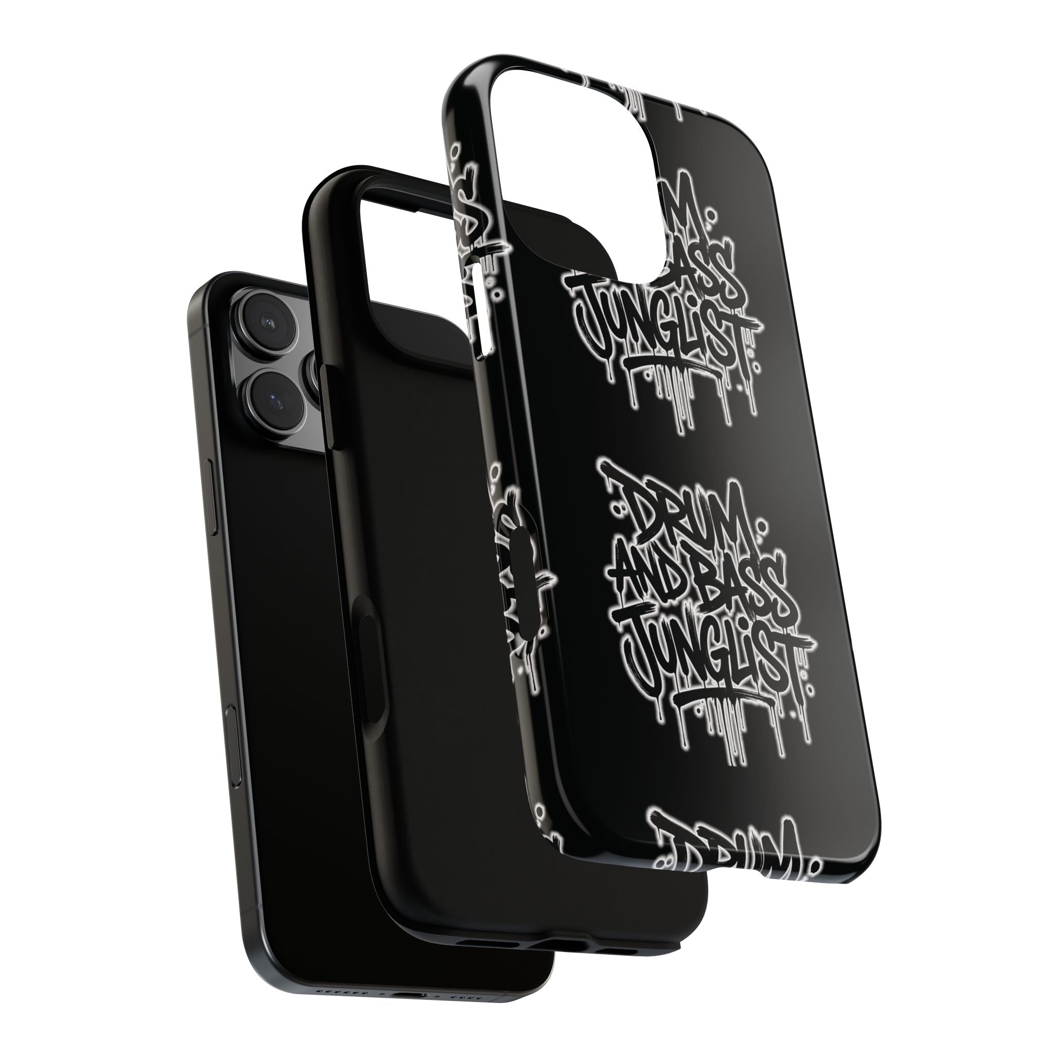 Drum and Bass Junglist Black Graffiti Tough Phone Case | iPhone & Samsung Protective Case