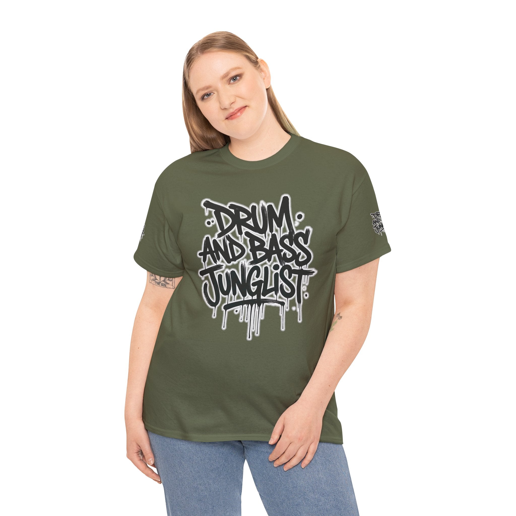 Junglist Militia™ Since 1996 | Drum & Bass Junglist Graffiti Gildan Premium Cotton T-Shirt | NeuroDemonic Records Official Streetwear | 10 Colors