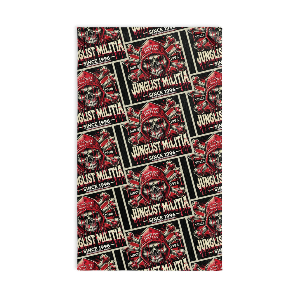 Blood Red Skull - Hand/Gym Towel - Junglist Militia Since 1996 3rd Generation logo