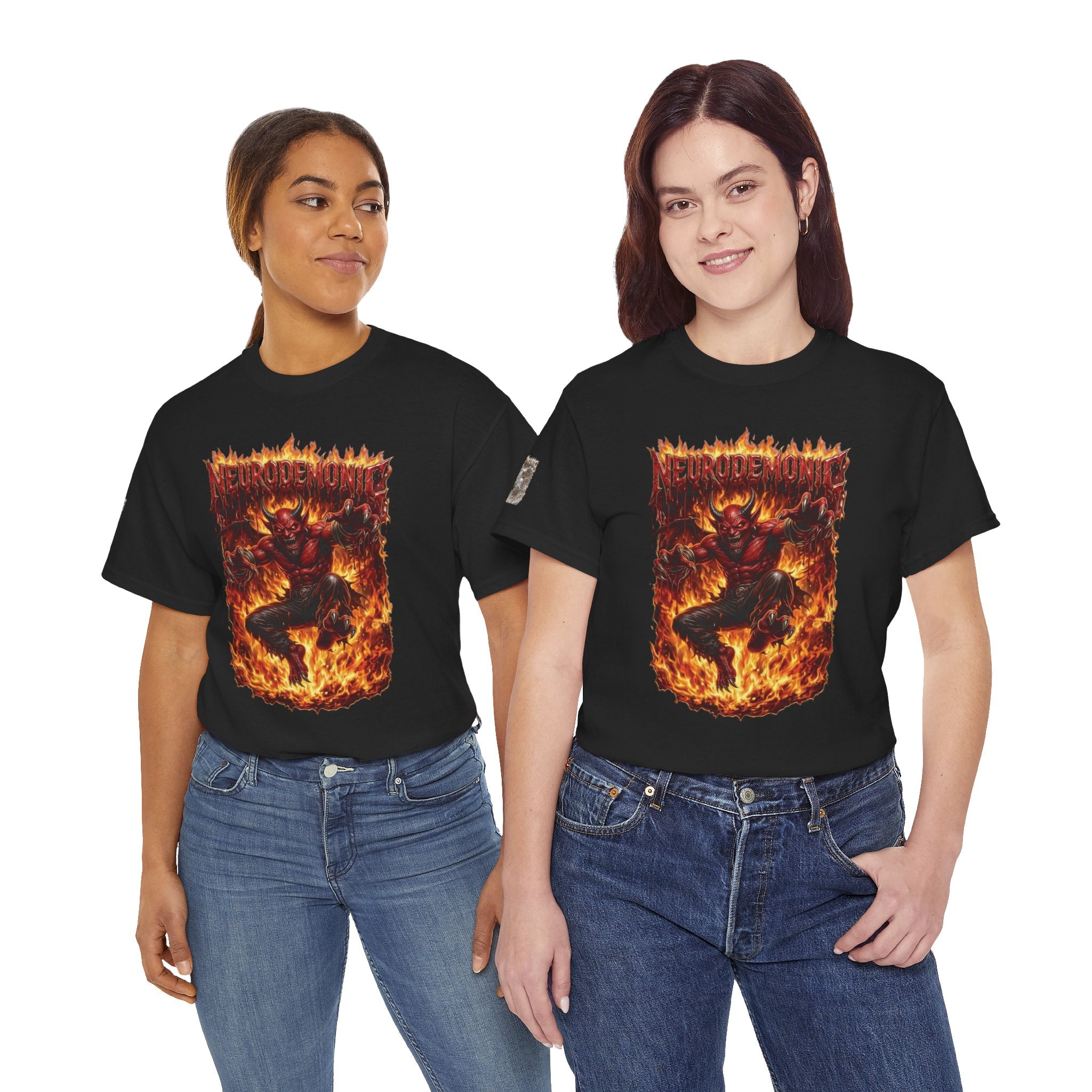NeuroDemonic® Infernal Demon T-Shirt – Premium Gildan Underground Metal & Drum and Bass Streetwear | Premium Heavy Metal Edition