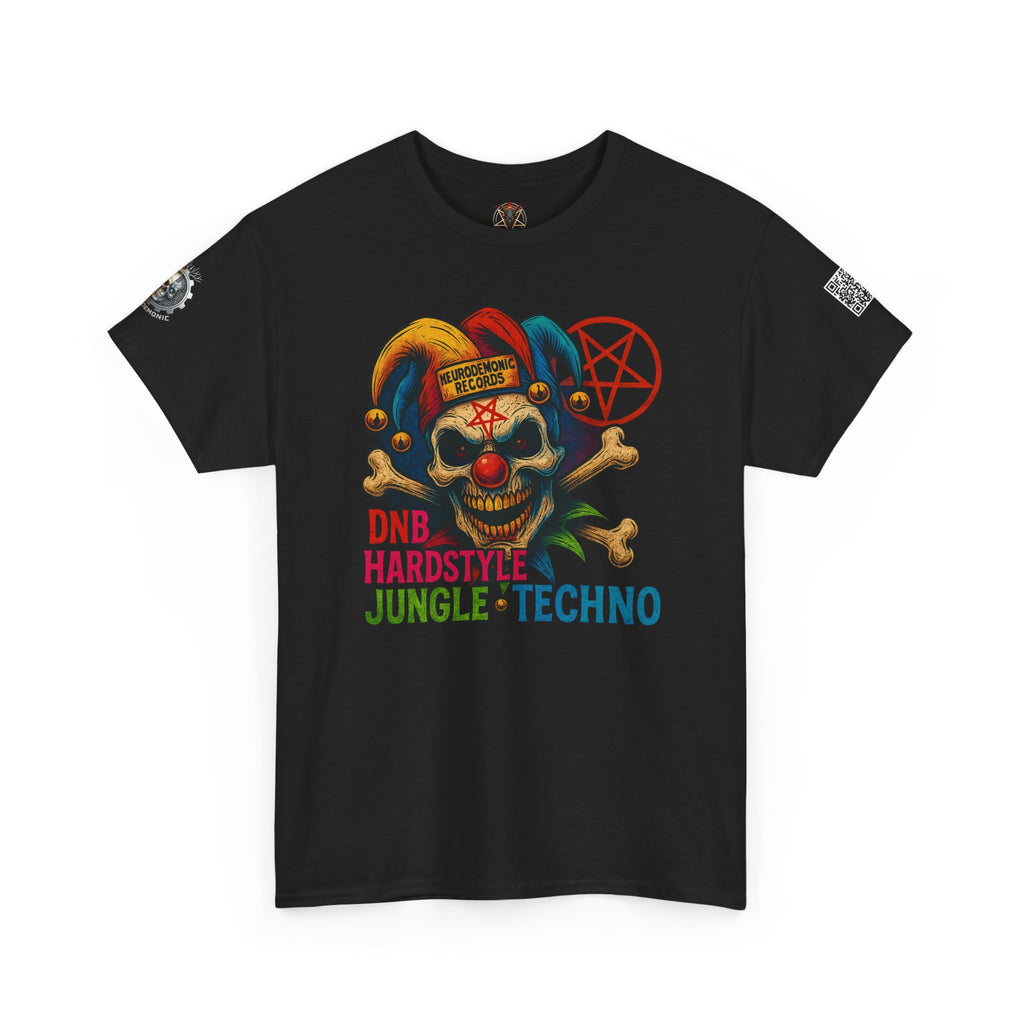 NeuroDemonic Carnival Jester T-Shirt – DNB Hardstyle Jungle Techno Edition