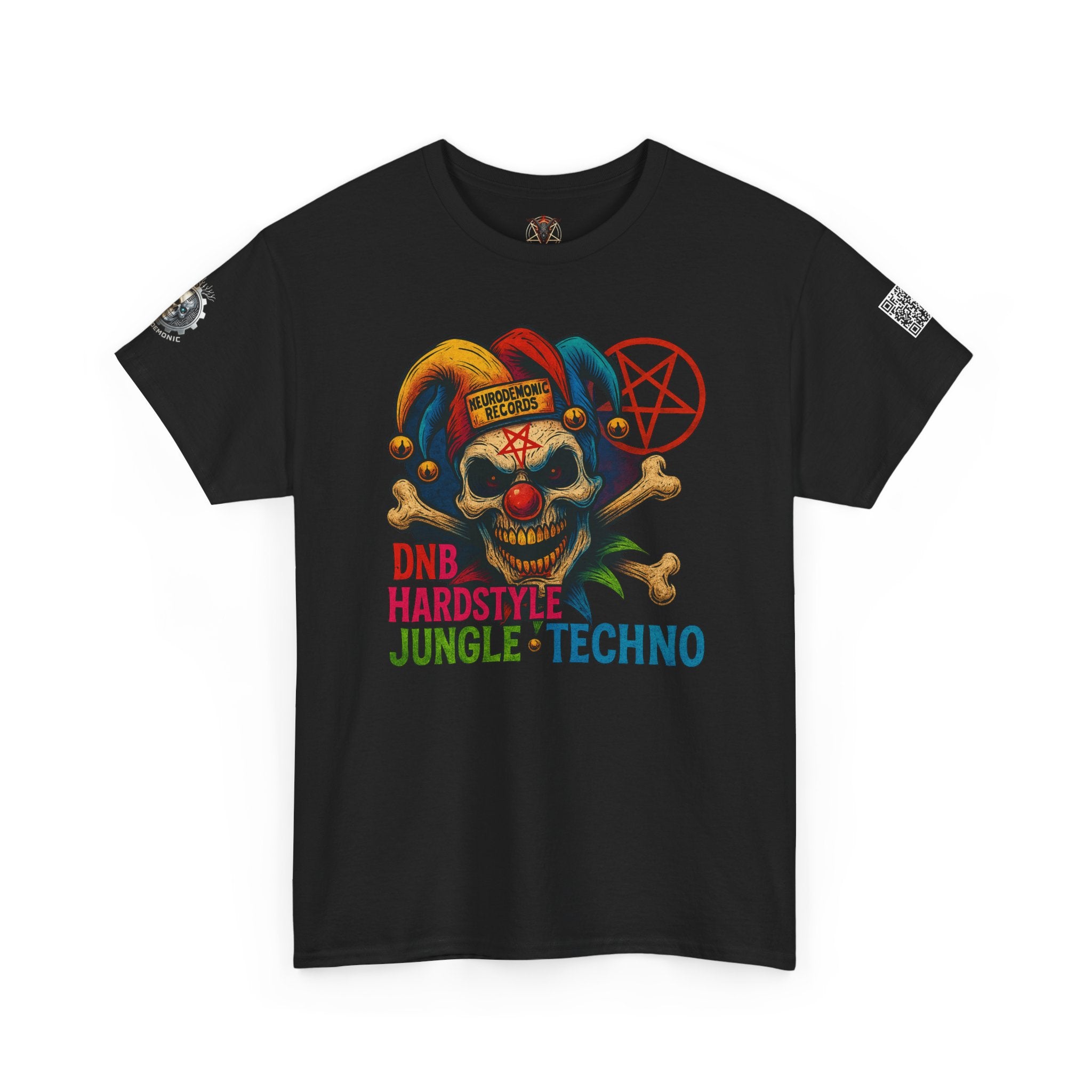 NeuroDemonic Carnival Jester T-Shirt – DNB Hardstyle Jungle Techno Edition
