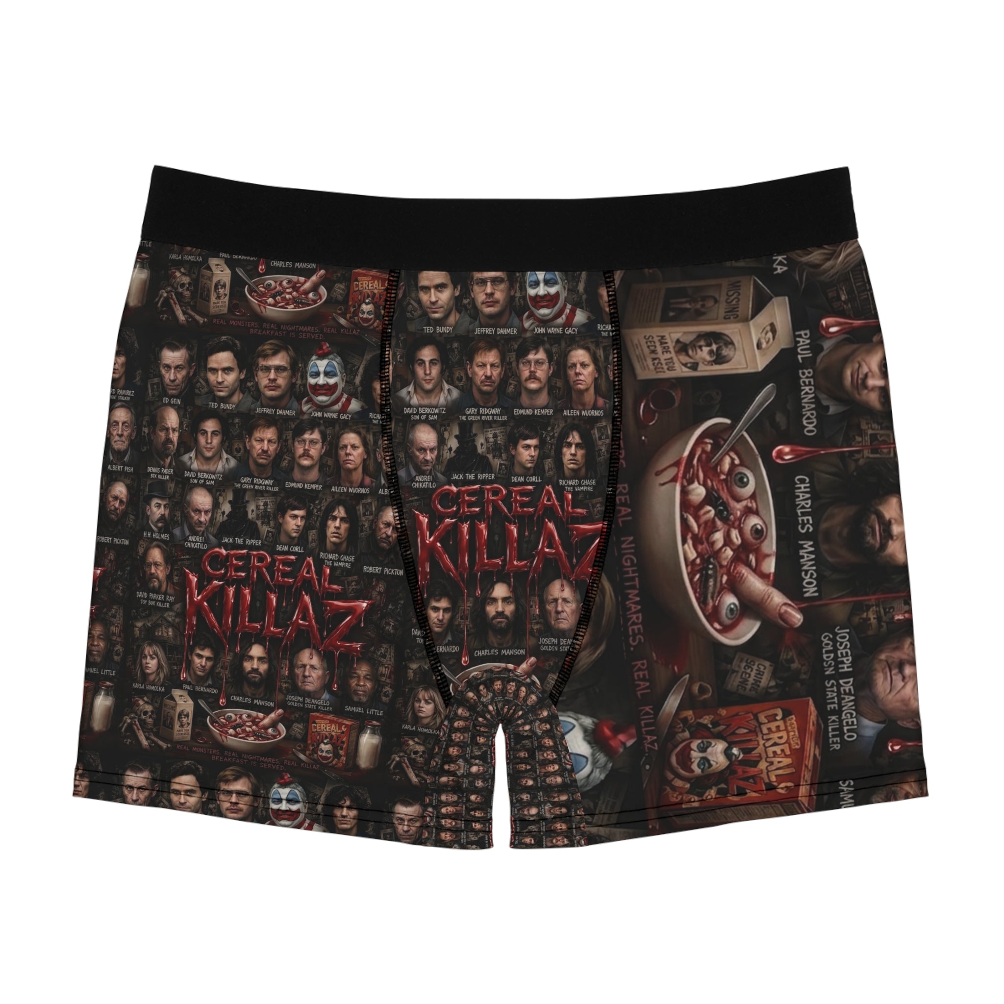 CEREAL KILLAZ™ True Crime Collector Boxer Briefs | Horror Novelty Underwear | NeuroDemonic