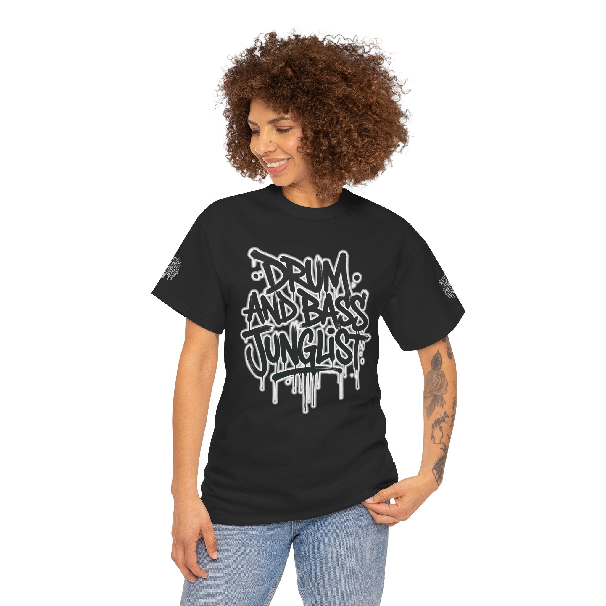Junglist Militia™ Since 1996 | Drum & Bass Junglist Graffiti Gildan Premium Cotton T-Shirt | NeuroDemonic Records Official Streetwear | 10 Colors