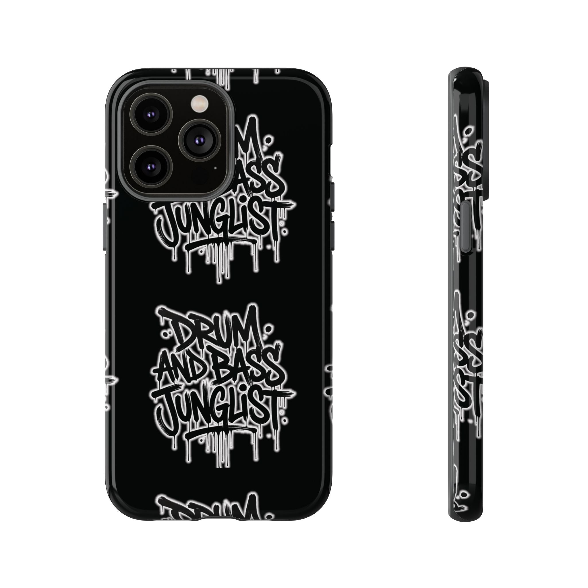 Drum and Bass Junglist Black Graffiti Tough Phone Case | iPhone & Samsung Protective Case