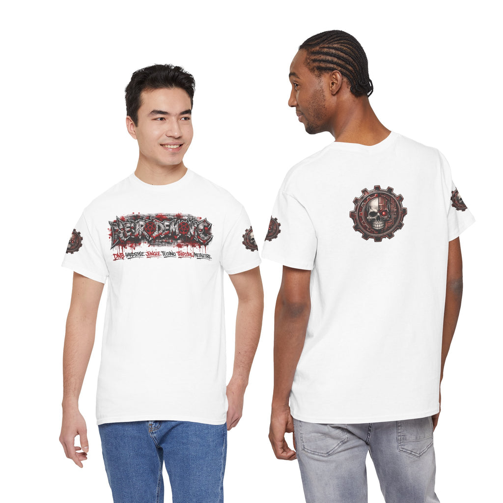 NEURODEMONIC™ Graffiti Skull Pentagram T Shirt | DNB Hardstyle Jungle Techno Trapcore Metalcore Streetwear |Skull Tee — Gildan Graphic Shirt