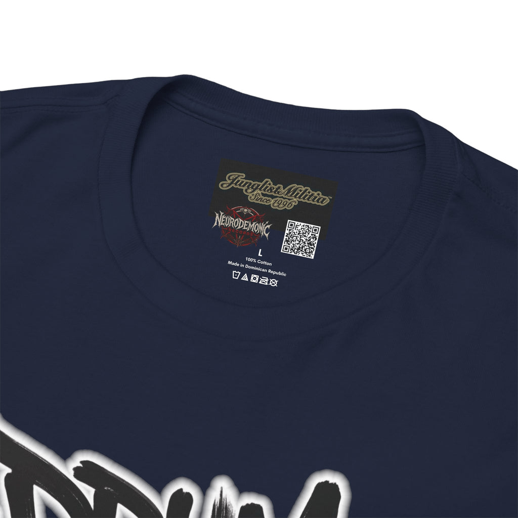 Junglist Militia™ Since 1996 | Drum & Bass Junglist Graffiti Gildan Premium Cotton T-Shirt | NeuroDemonic Records Official Streetwear | 10 Colors