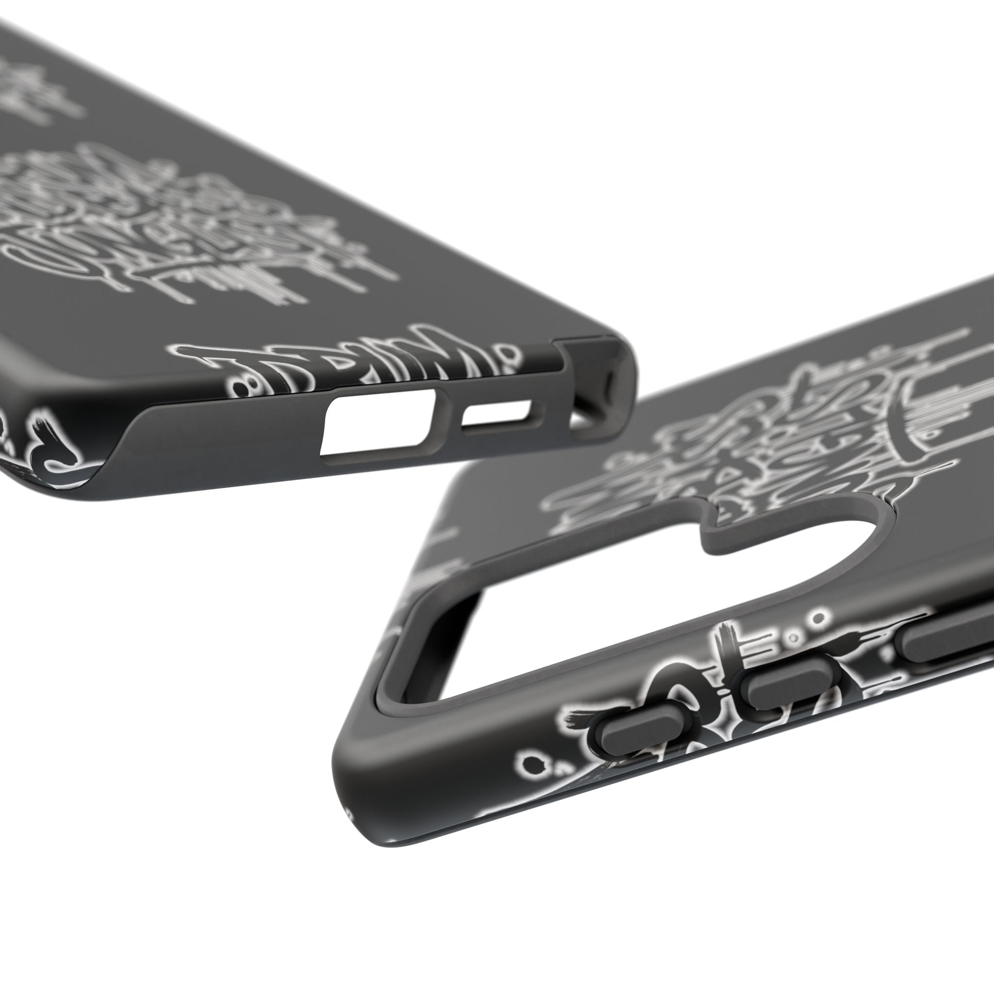 Drum and Bass Junglist Black Graffiti Tough Phone Case | iPhone & Samsung Protective Case